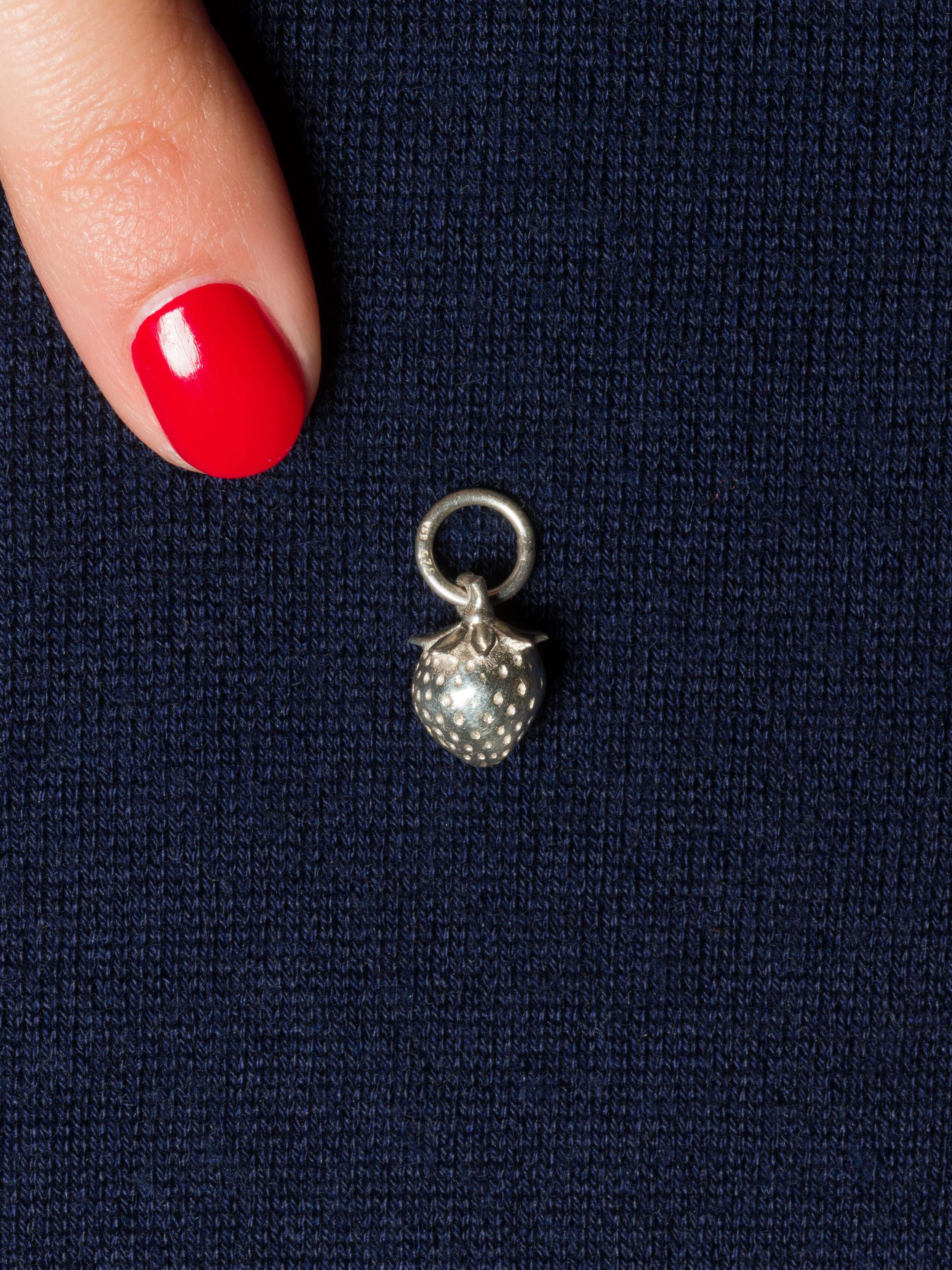 Picture of a strawberry pendant made of silver