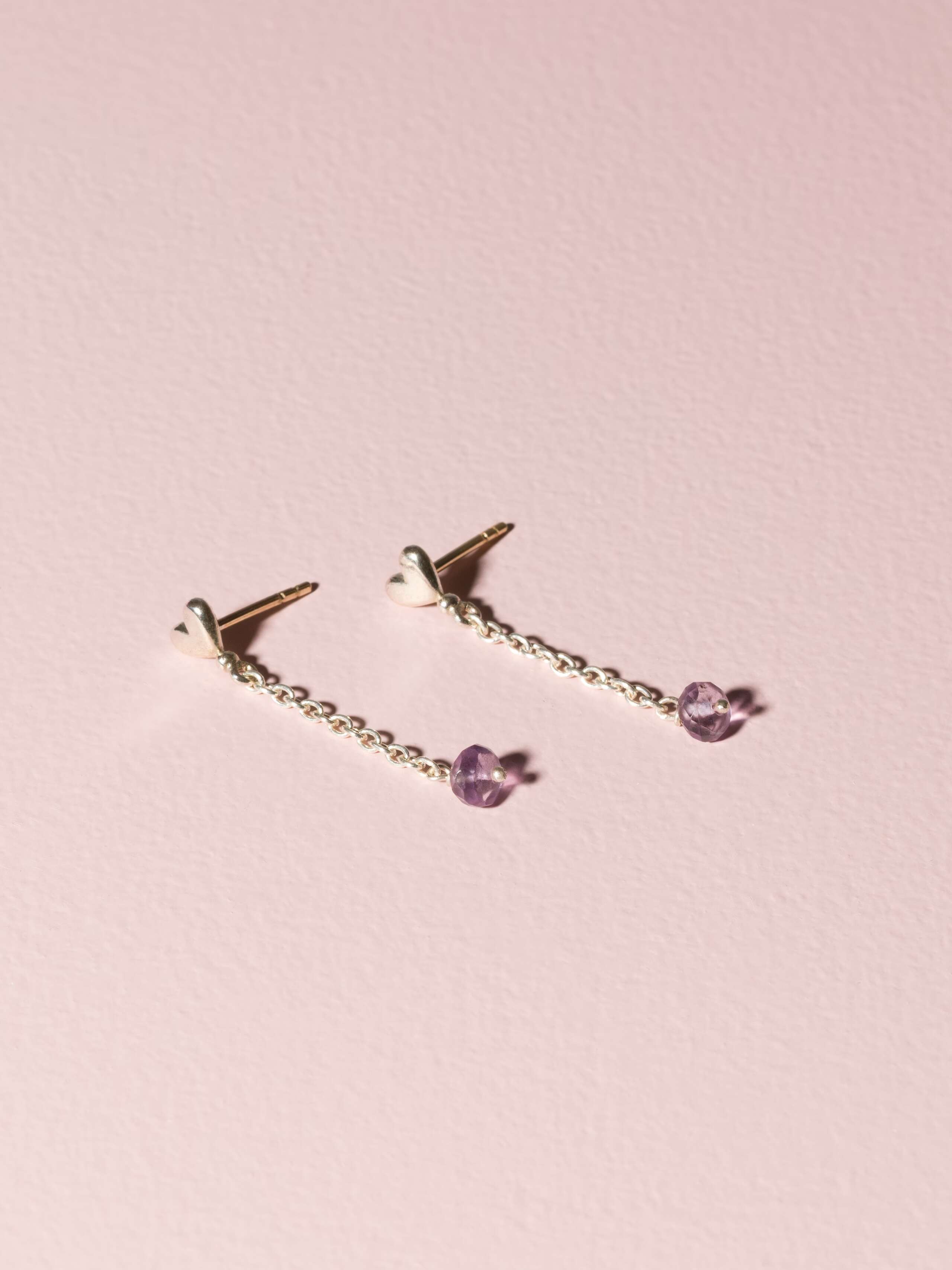 Zoe ear studs amethyst stones