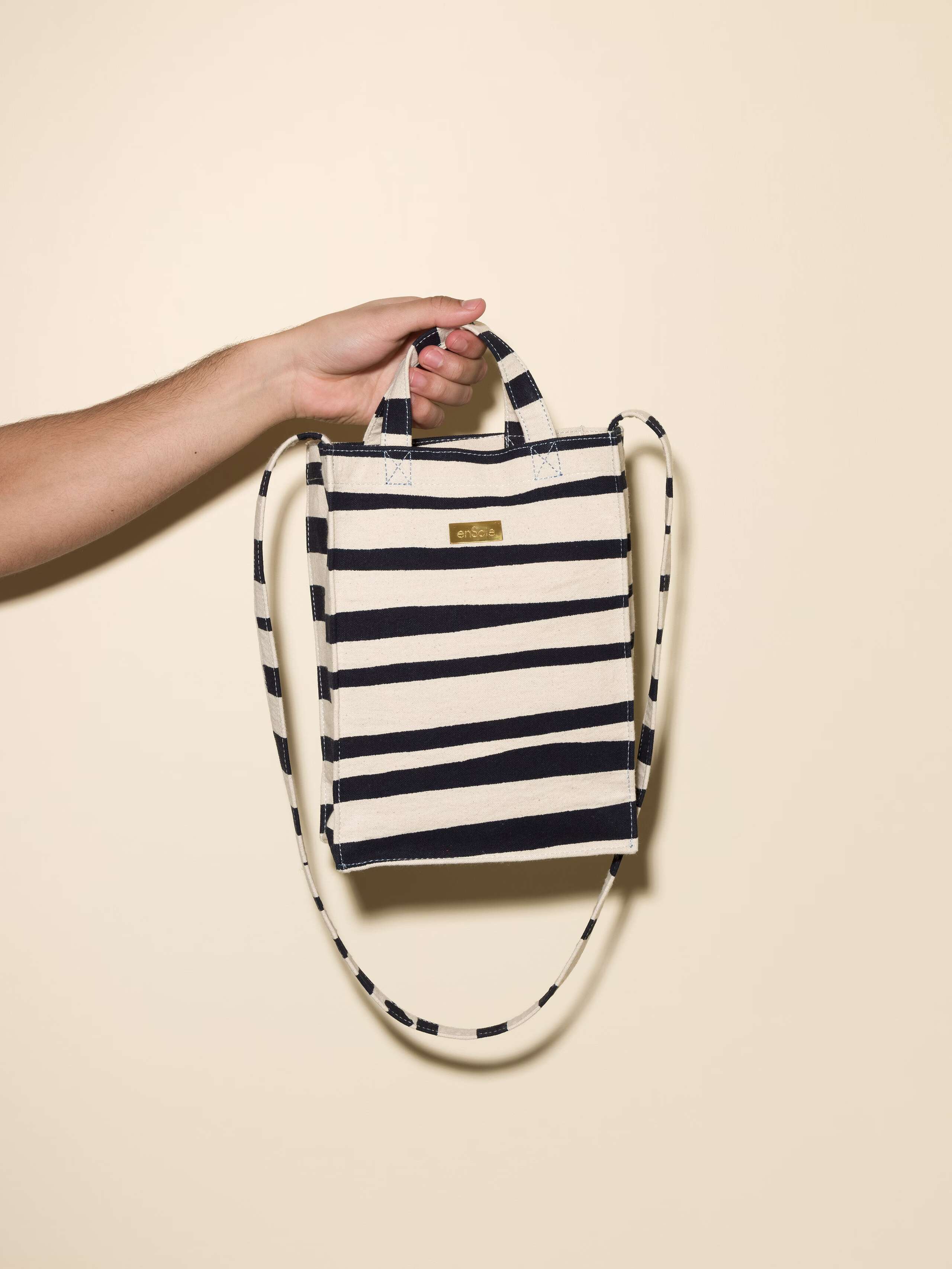 Cabas bag stripes classic navy