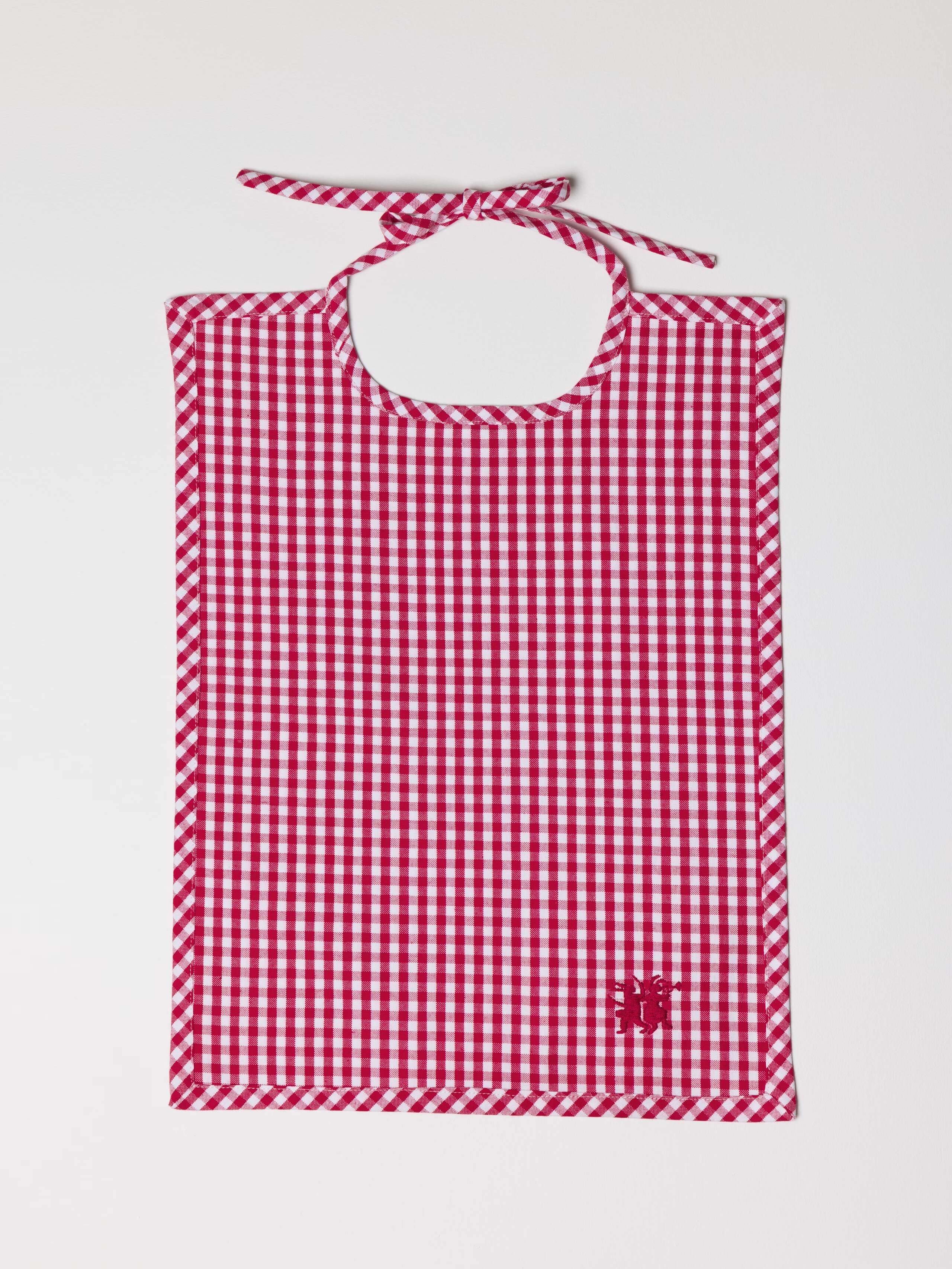 Vichy cotton baby bib red