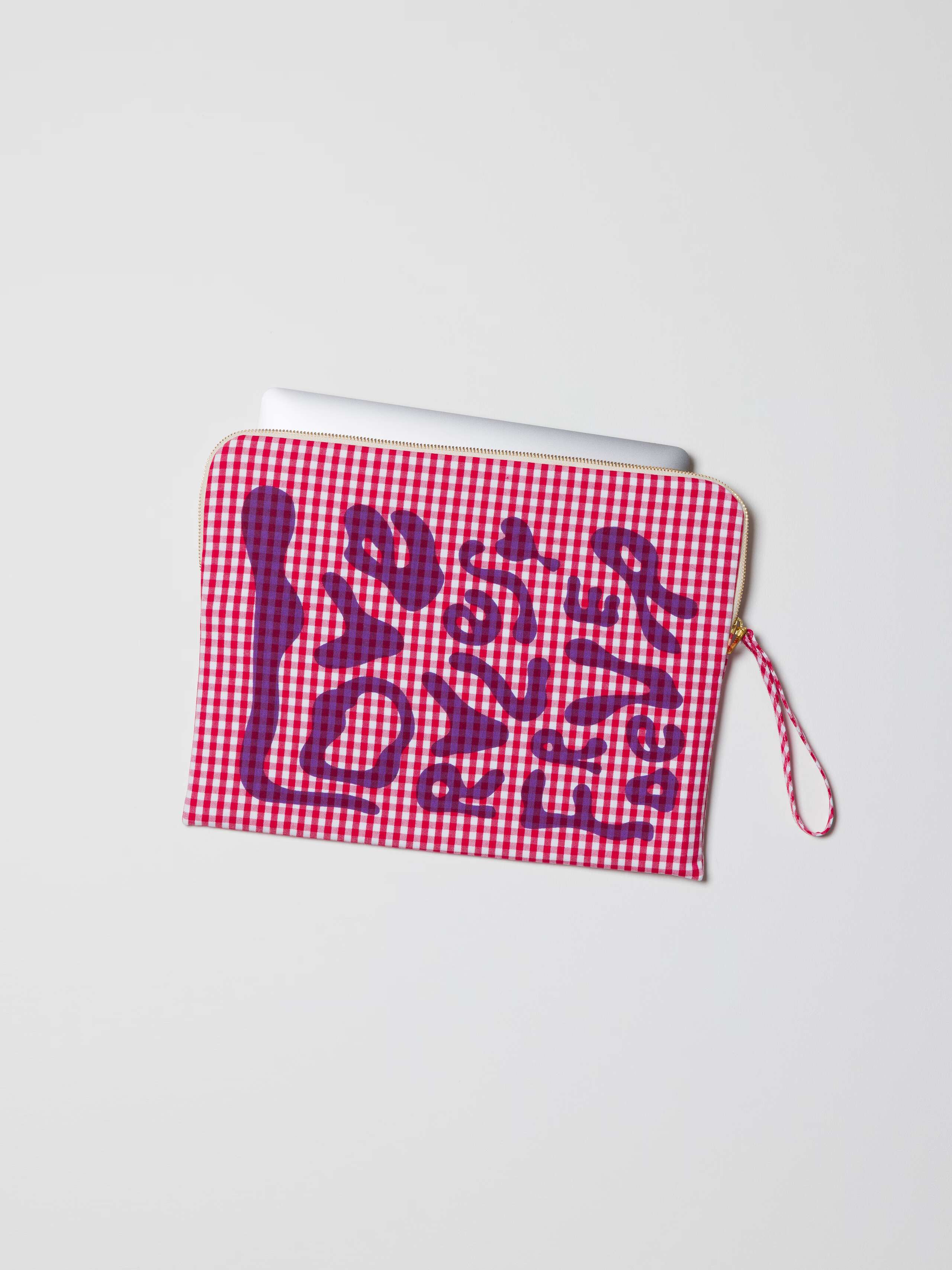 Vichy laptop pouch red