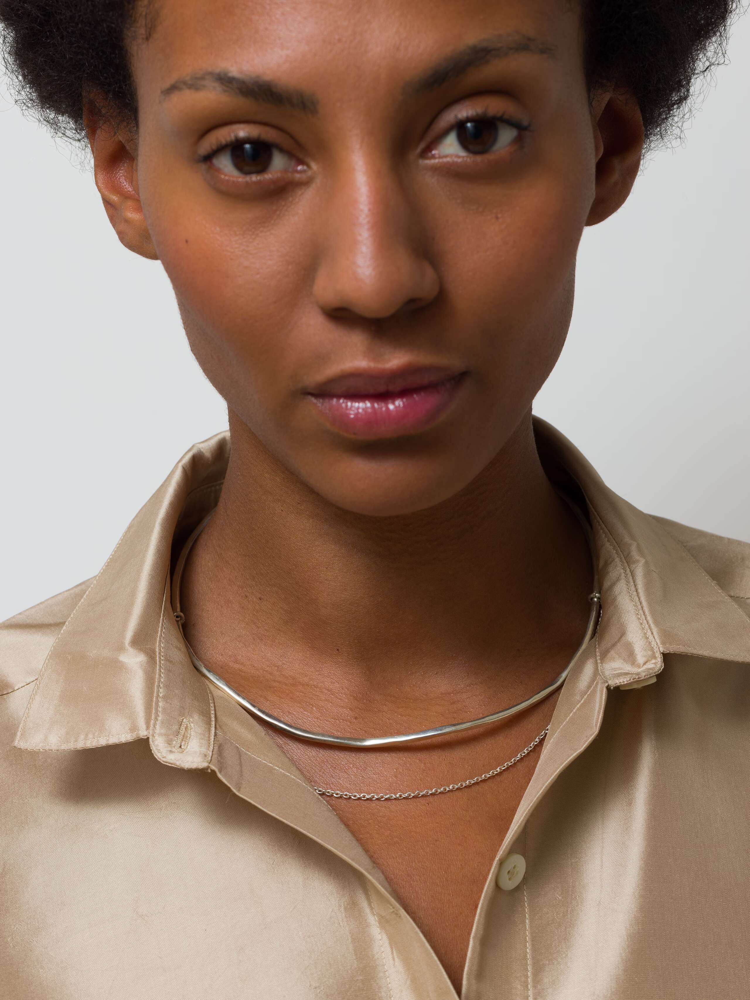 Liquid Silver collar necklace in sterling silver