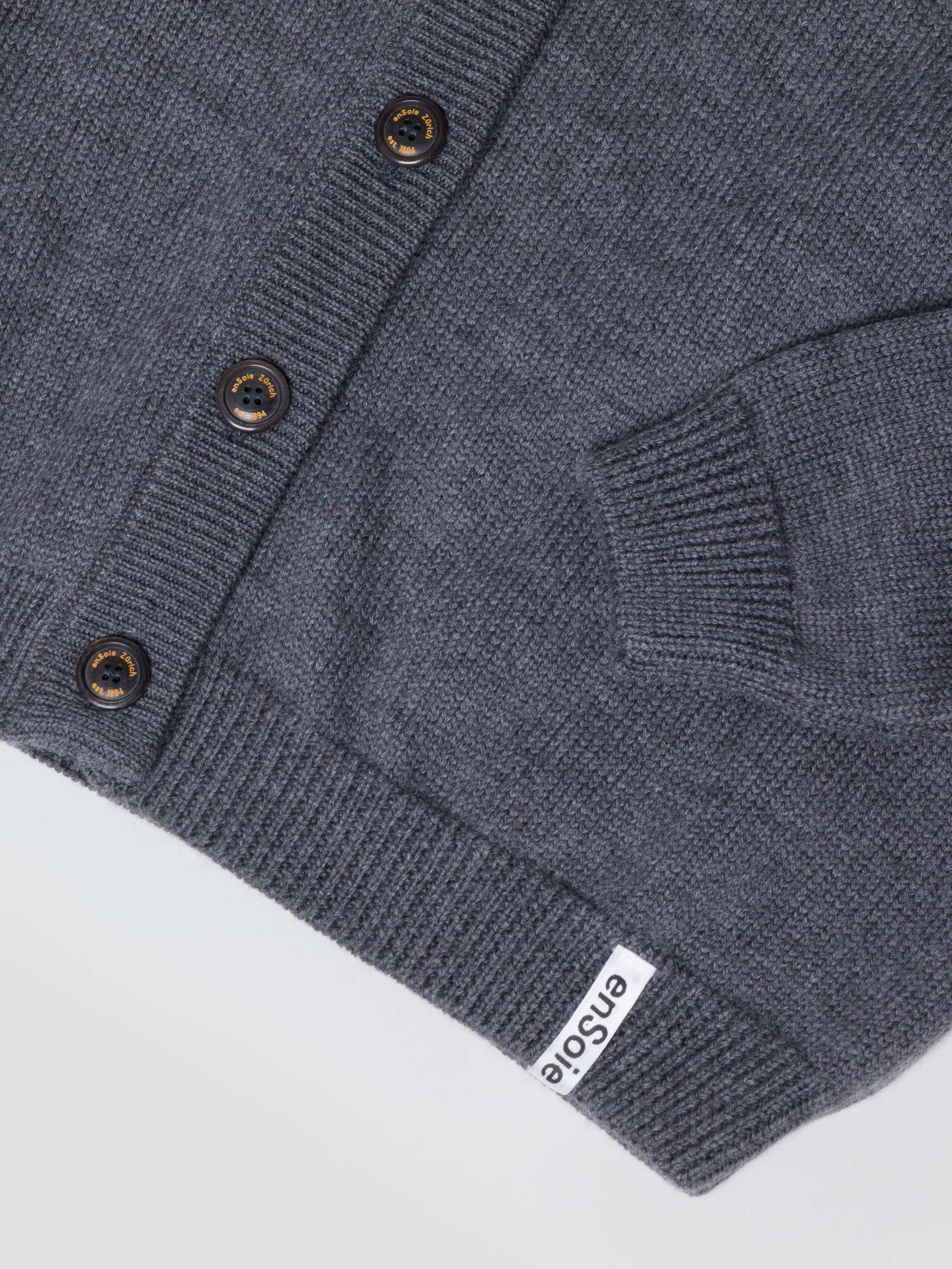 Bora cardigan in grey wool knitted
