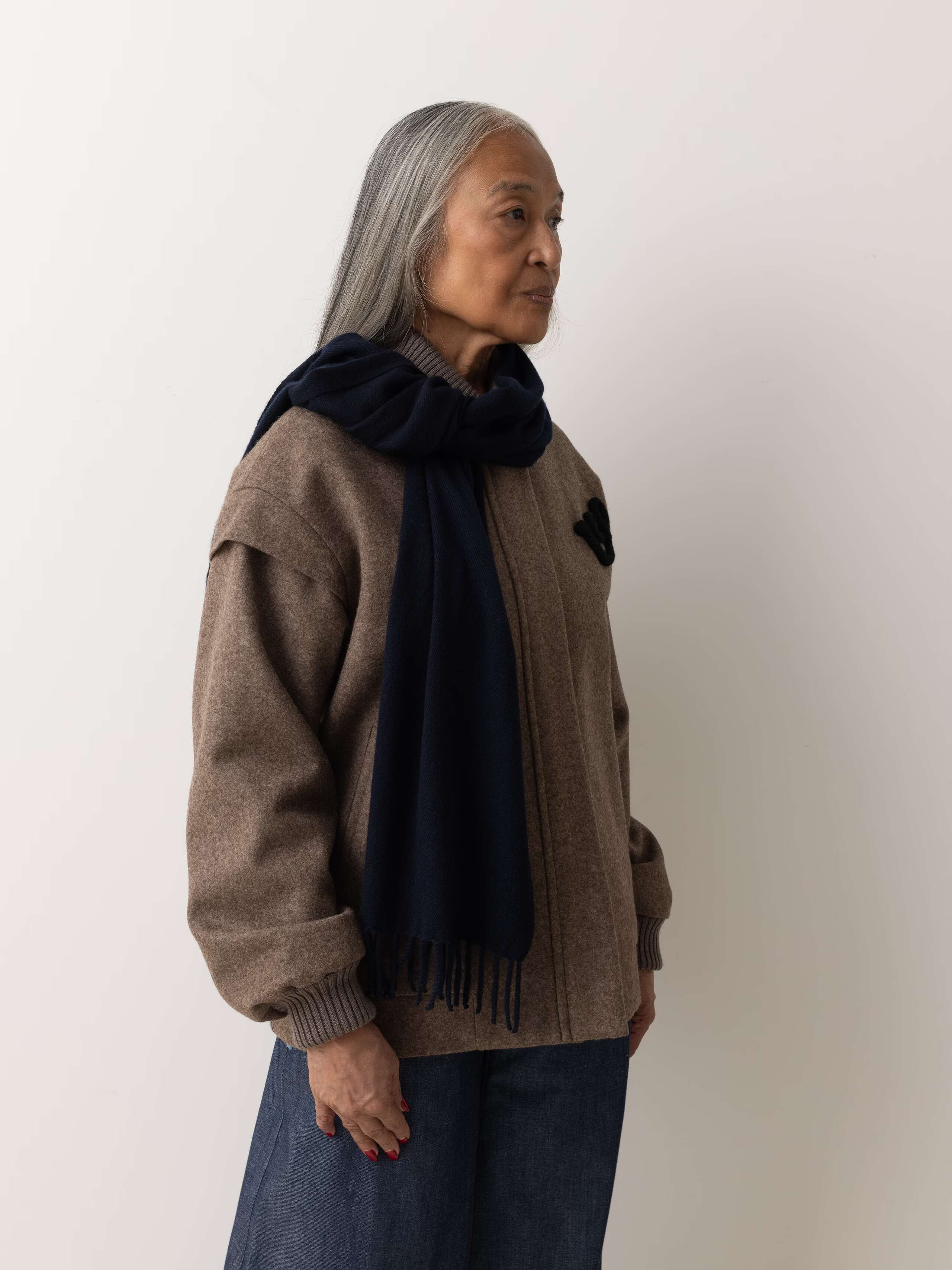 Edan Felted Cashmere scarf Navy 