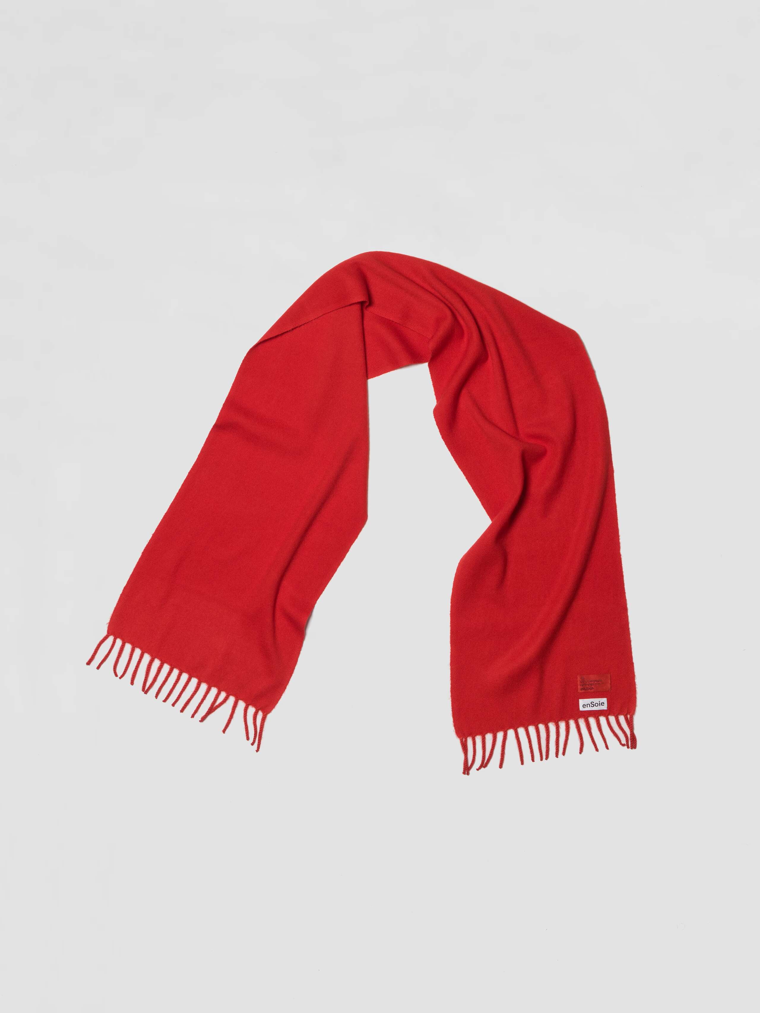 Edan felted cashmere scarf in bright red