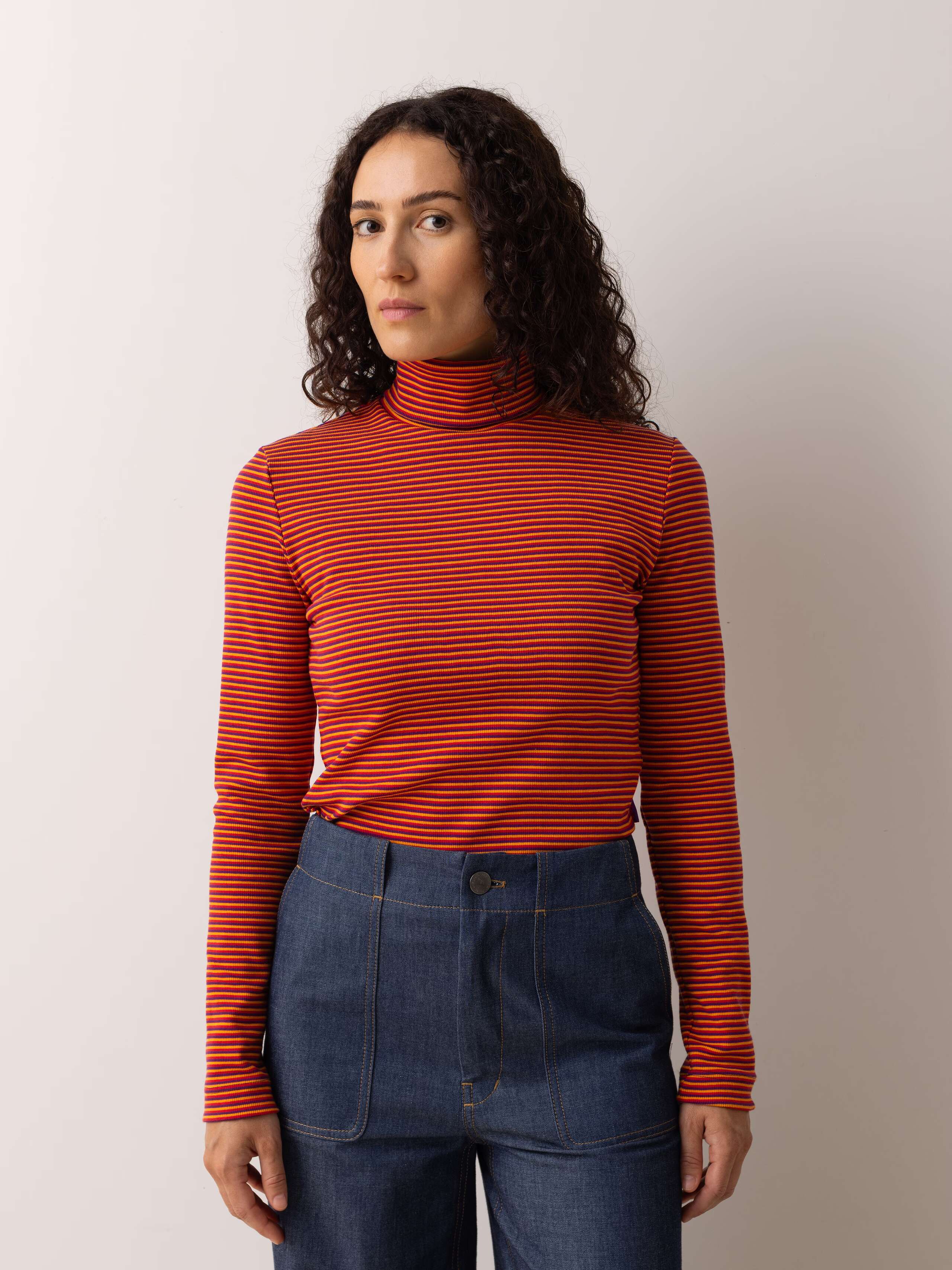 Rosalia Jersey Sweater turtleneck striped