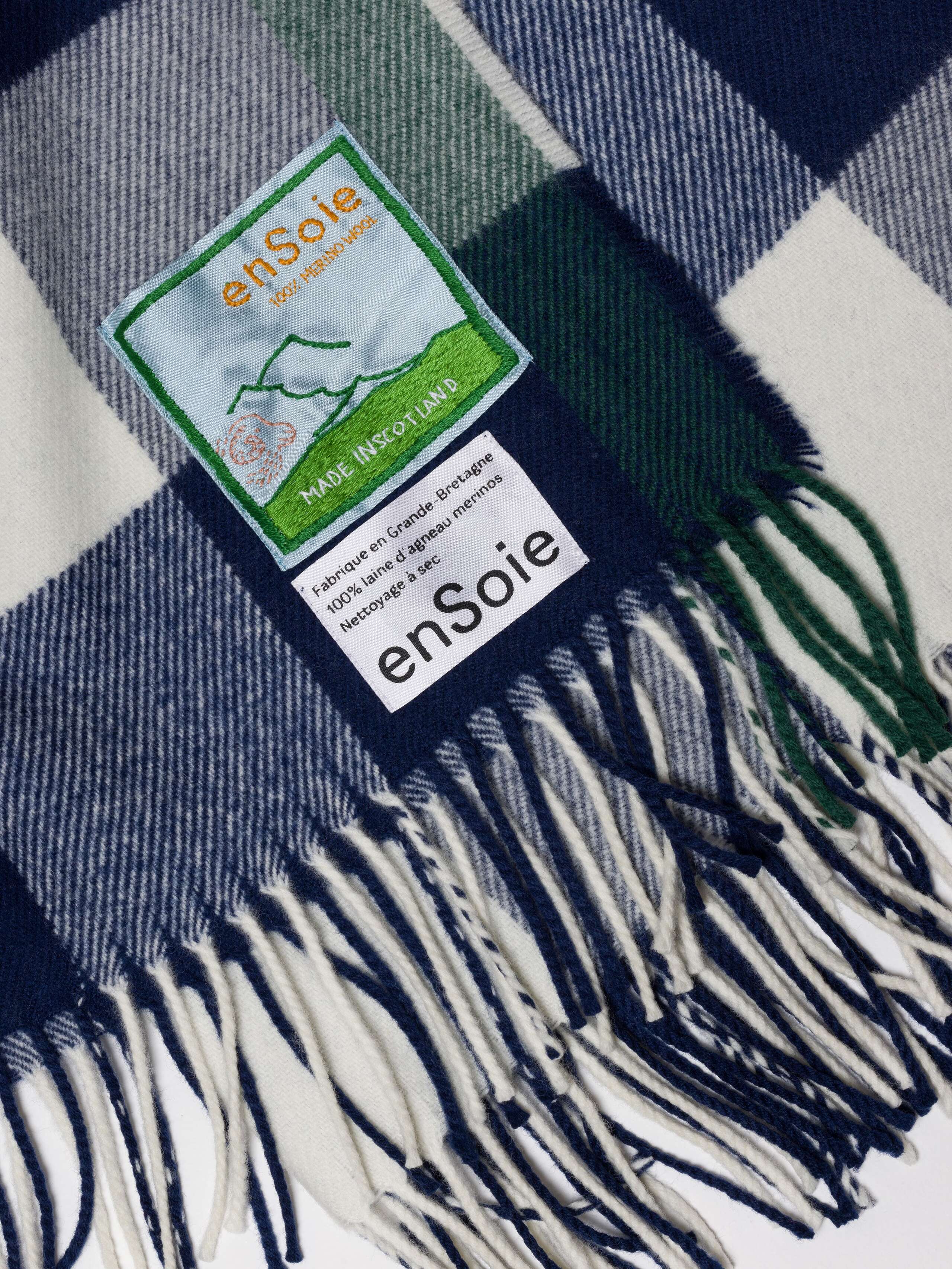 Vichy check Wool blanket in zurich navy
