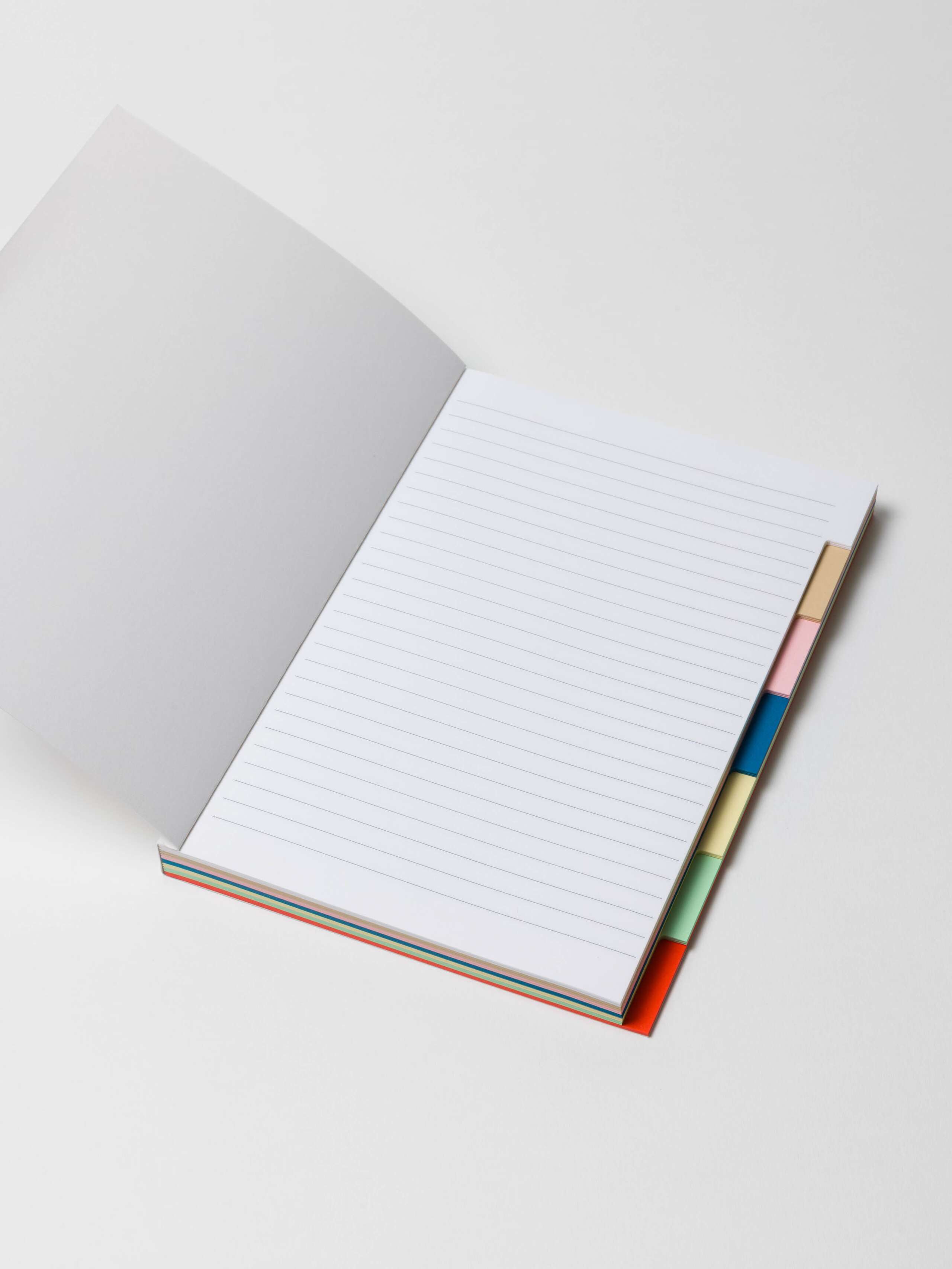 Finn notebook with colourful tabs