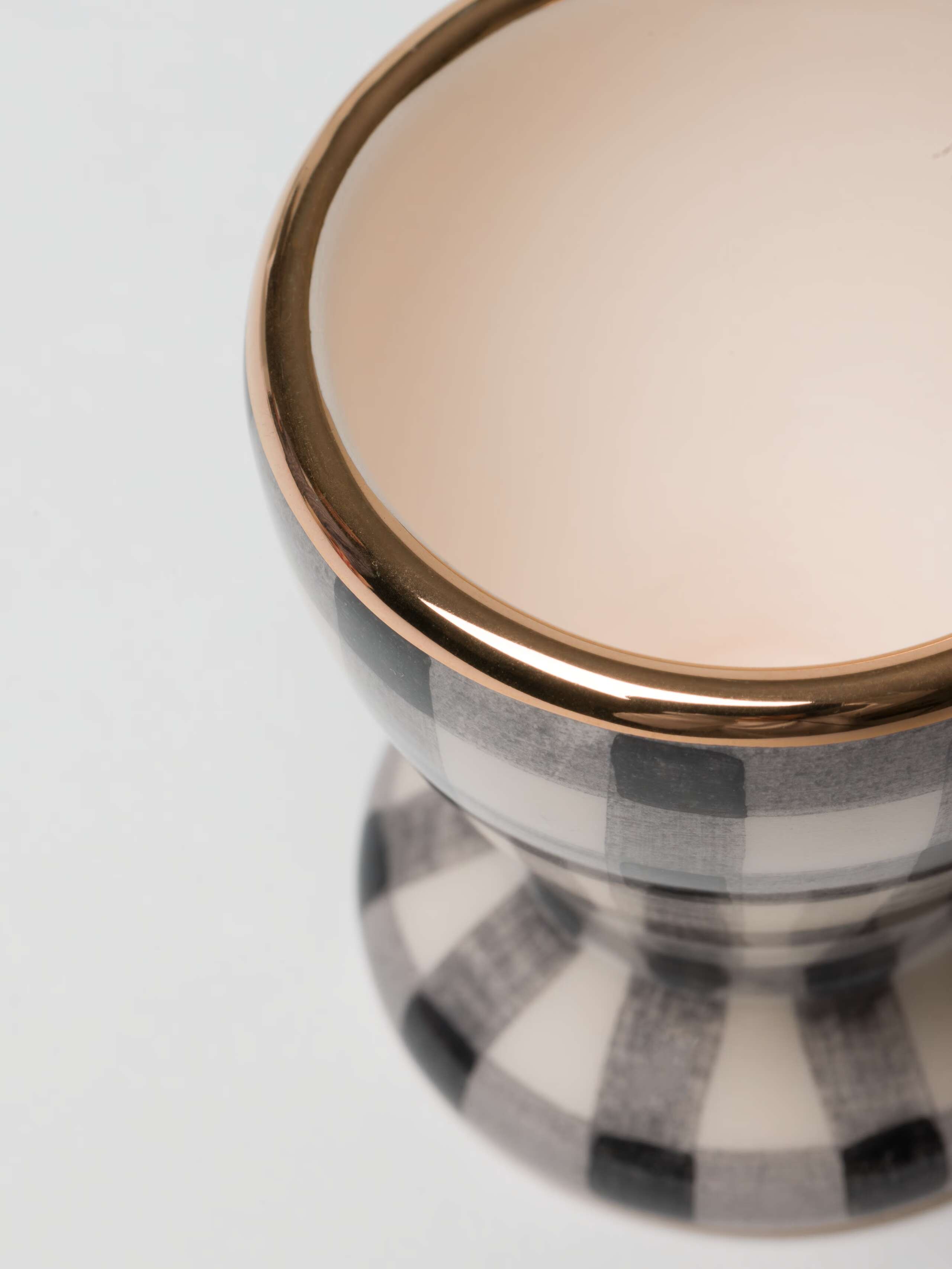 Close up gold rim on Greta egg cup