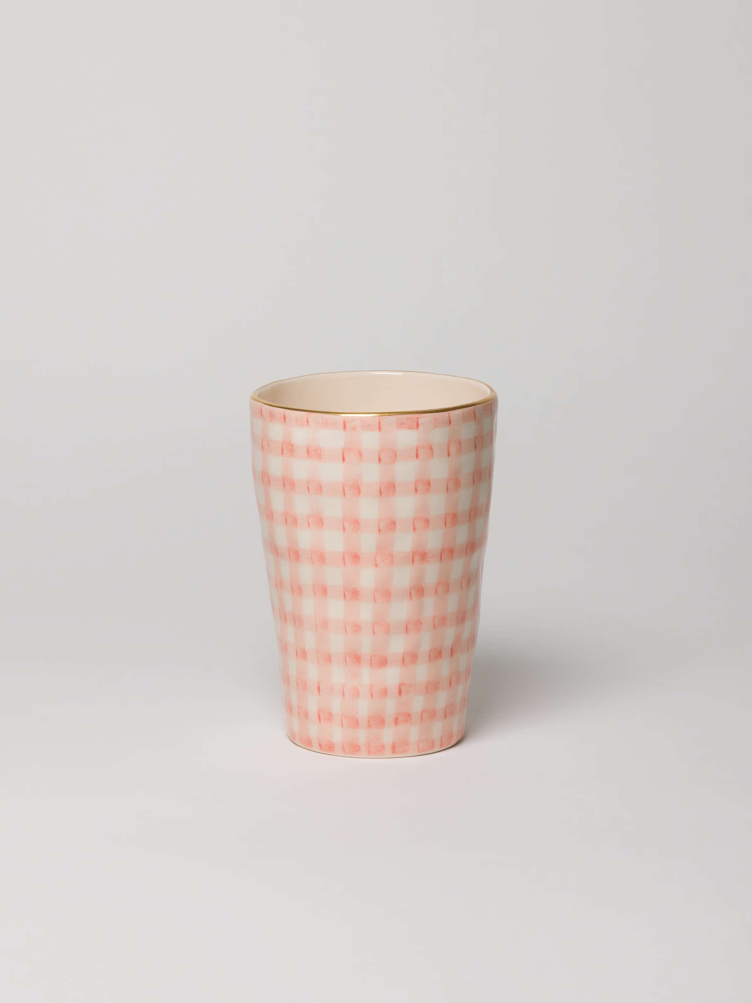 Sourire Vase S vichy candy pink