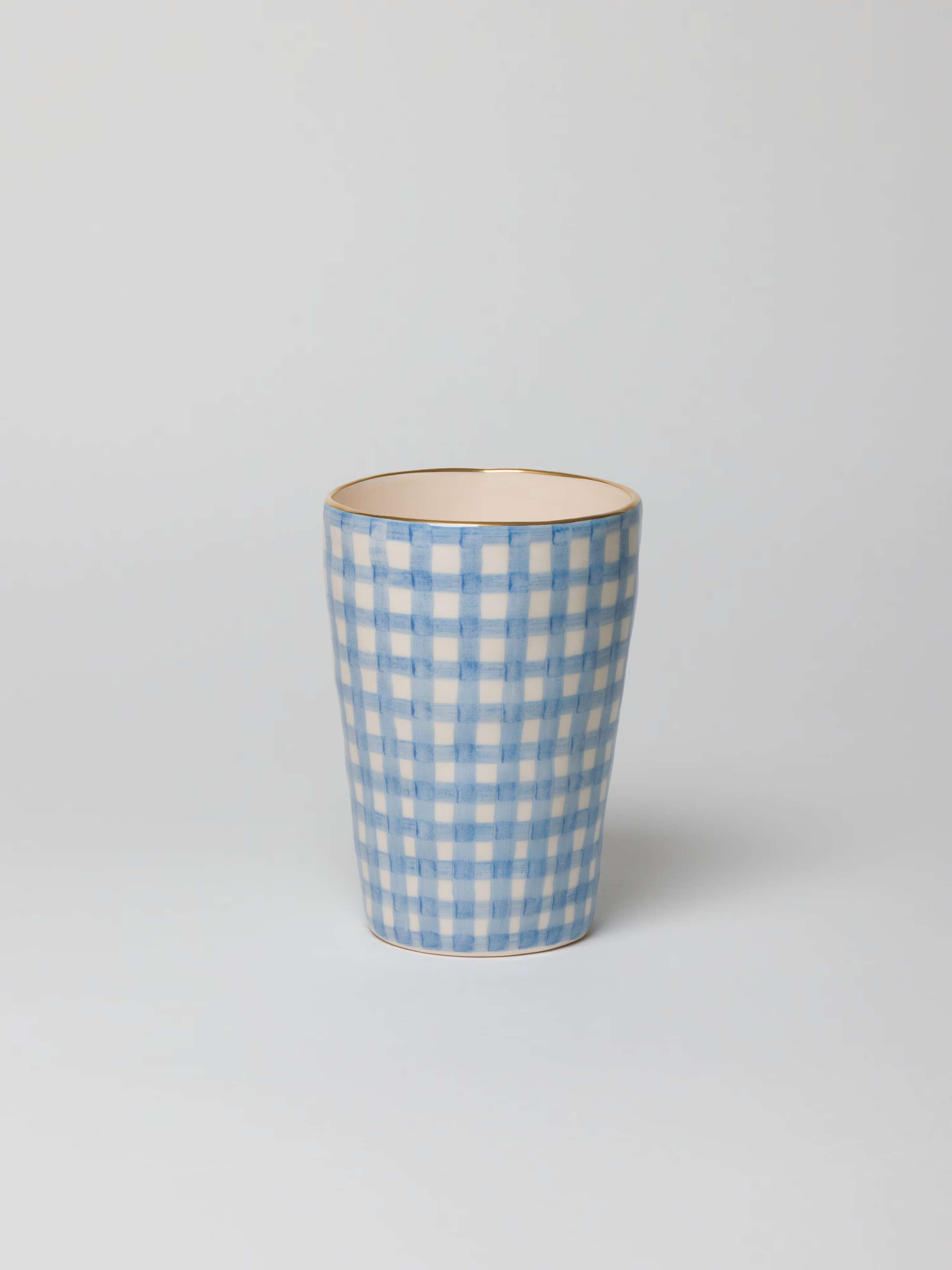 Sourire Vase S vichy cerulean blue