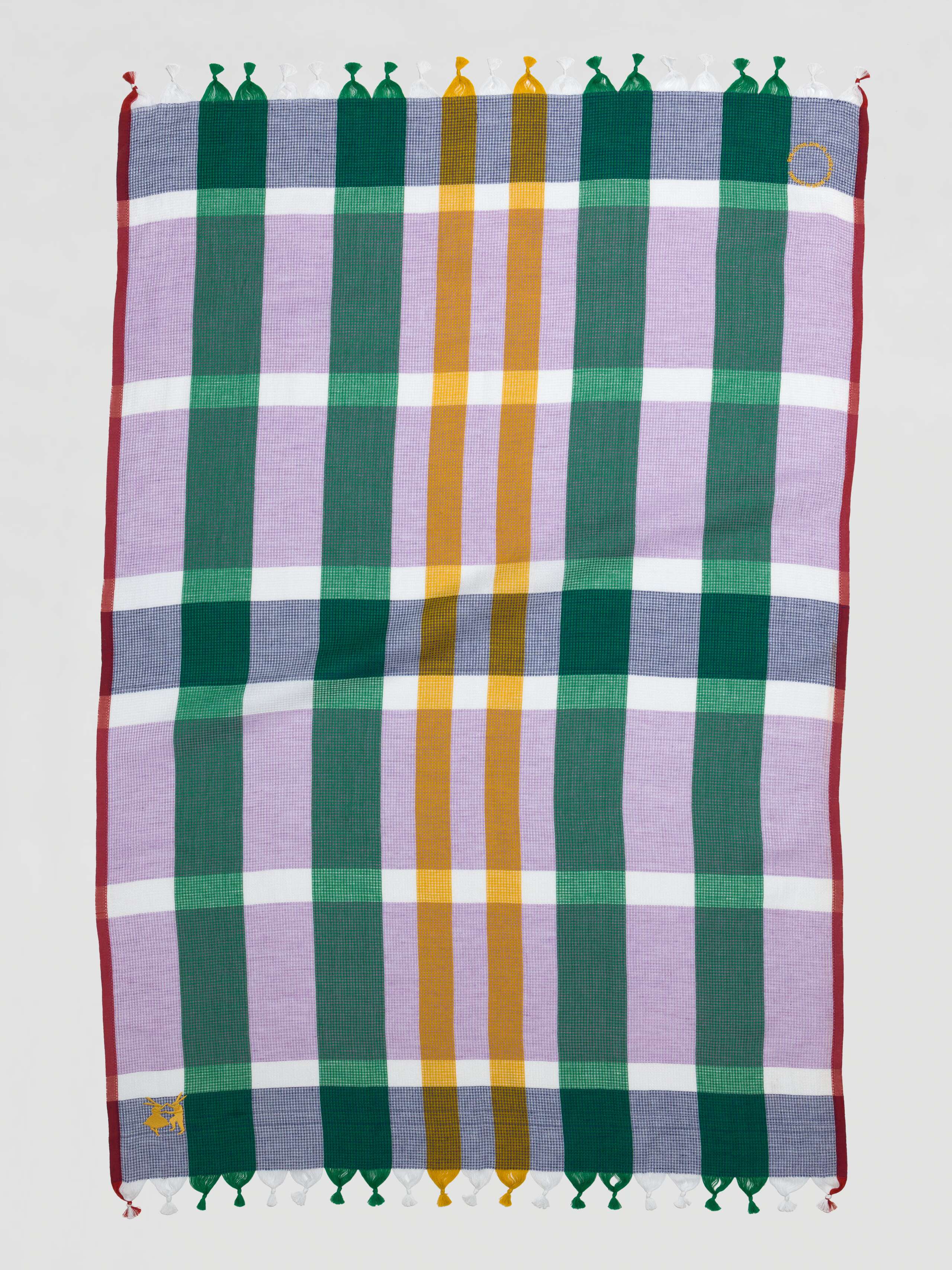 Dobby bath towel check
