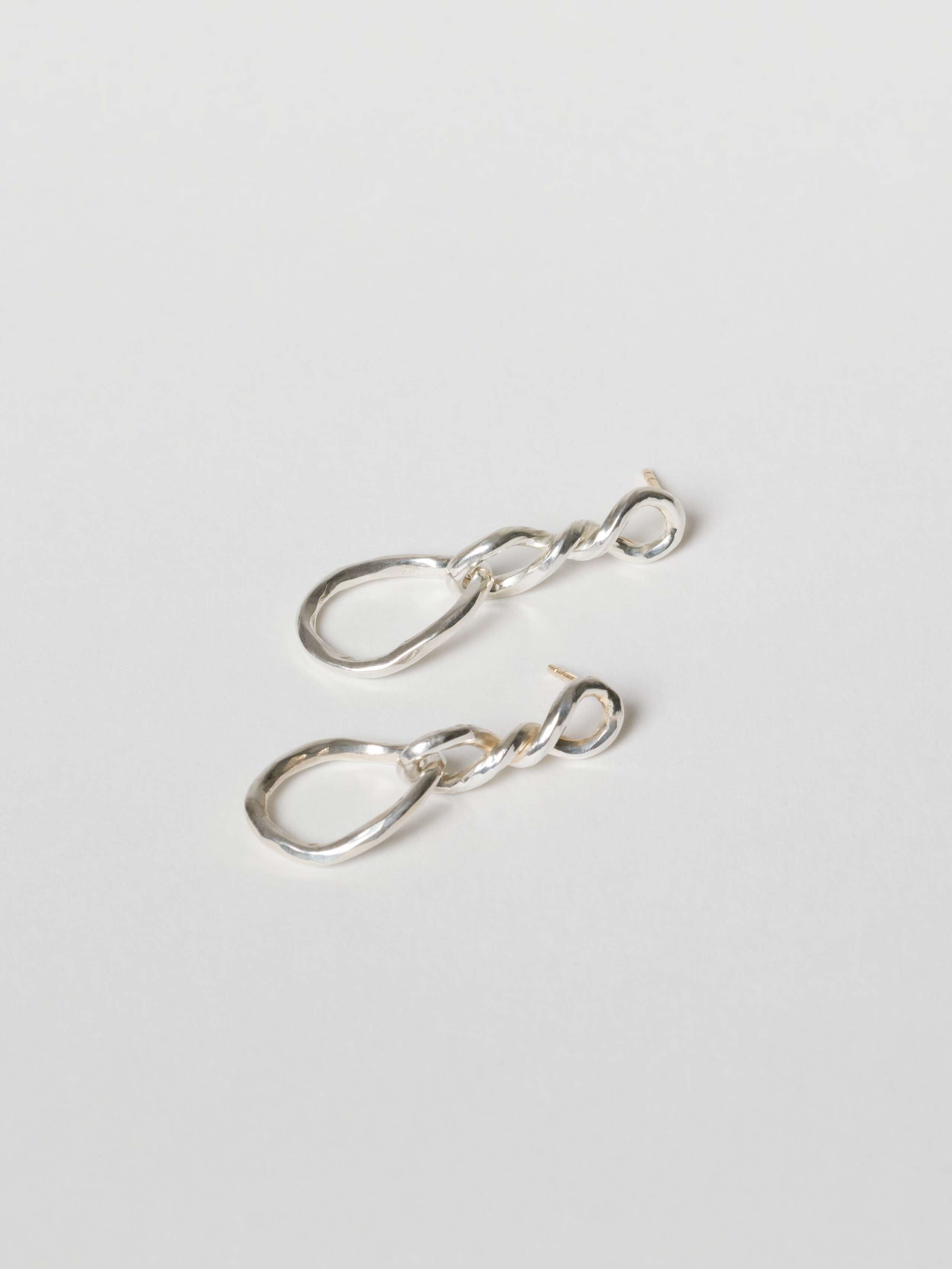 Ibiza long ear studs in sterling silver
