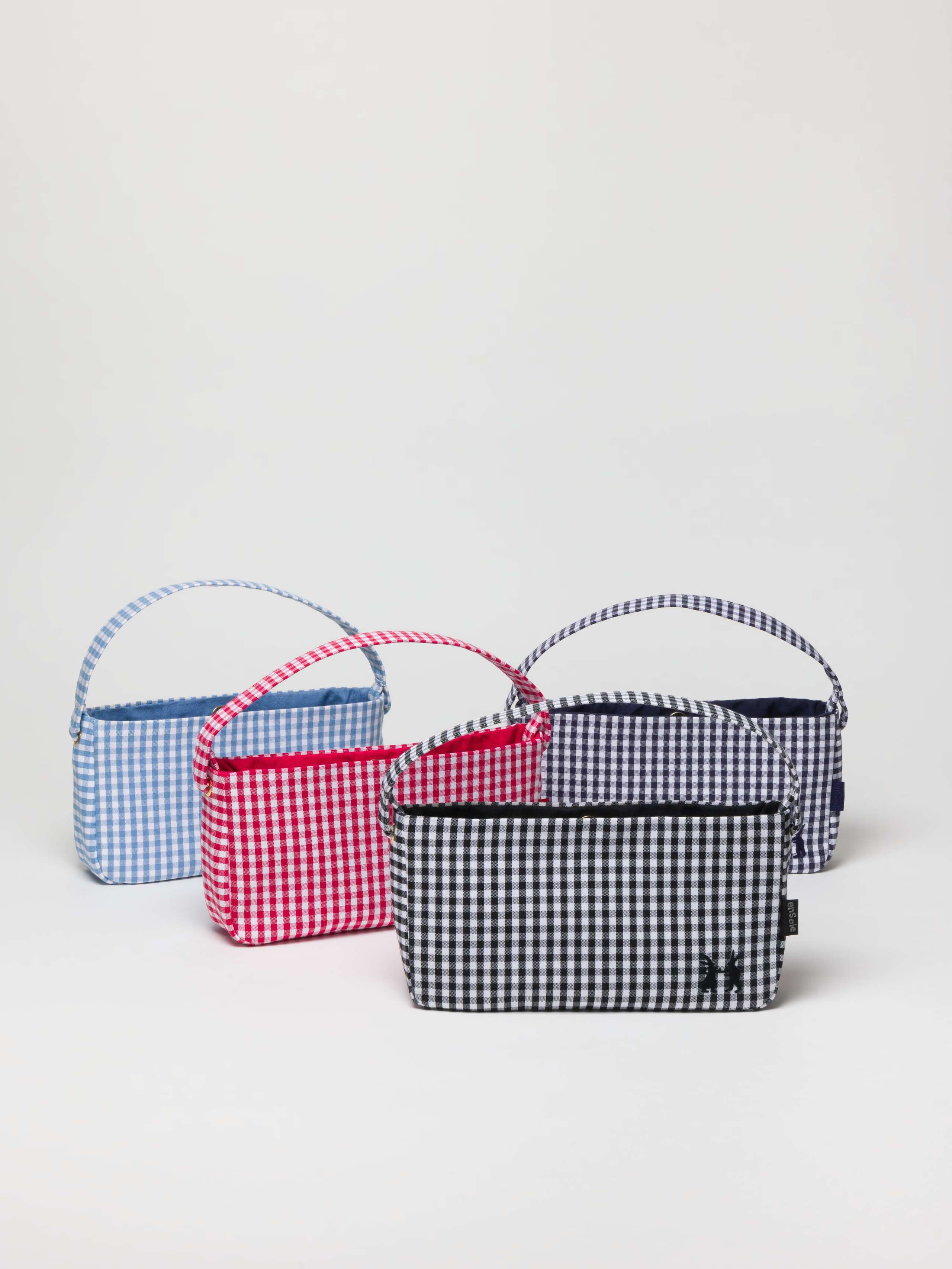 Pam bag in cotton vichy overview in four colour