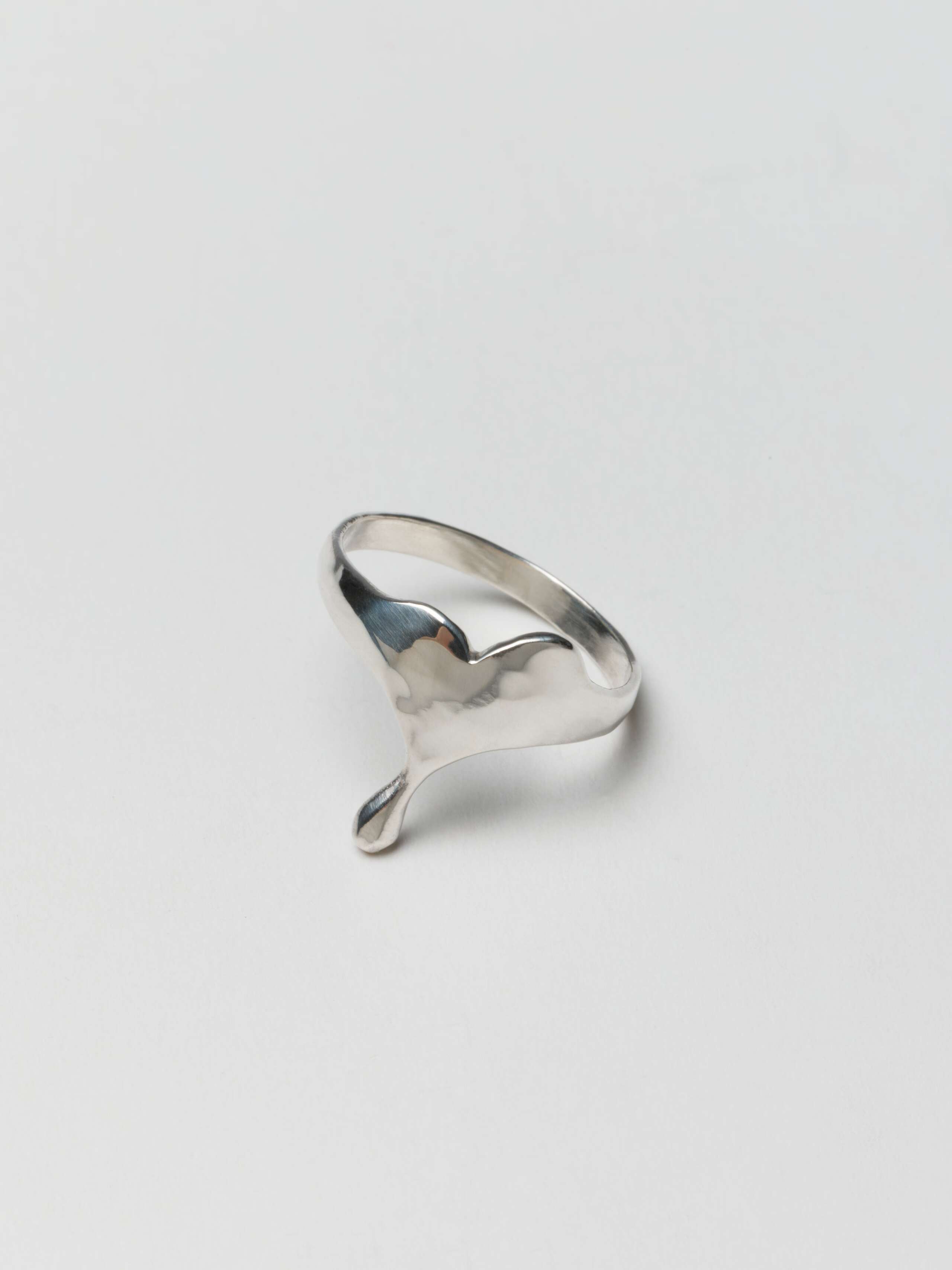 Soft heart XS ring in sterling silver