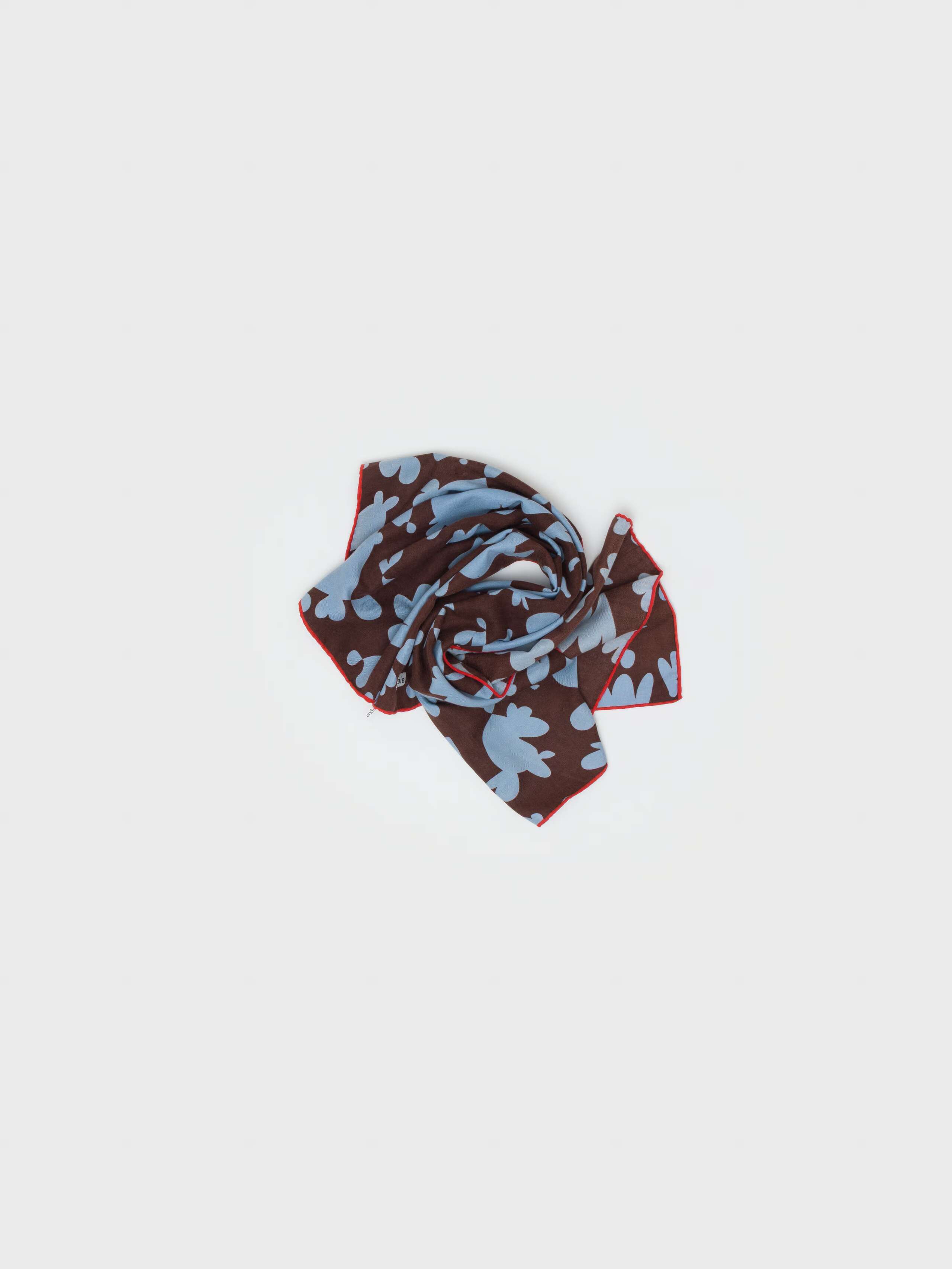 Picture of a foulards in light blue and brown shades