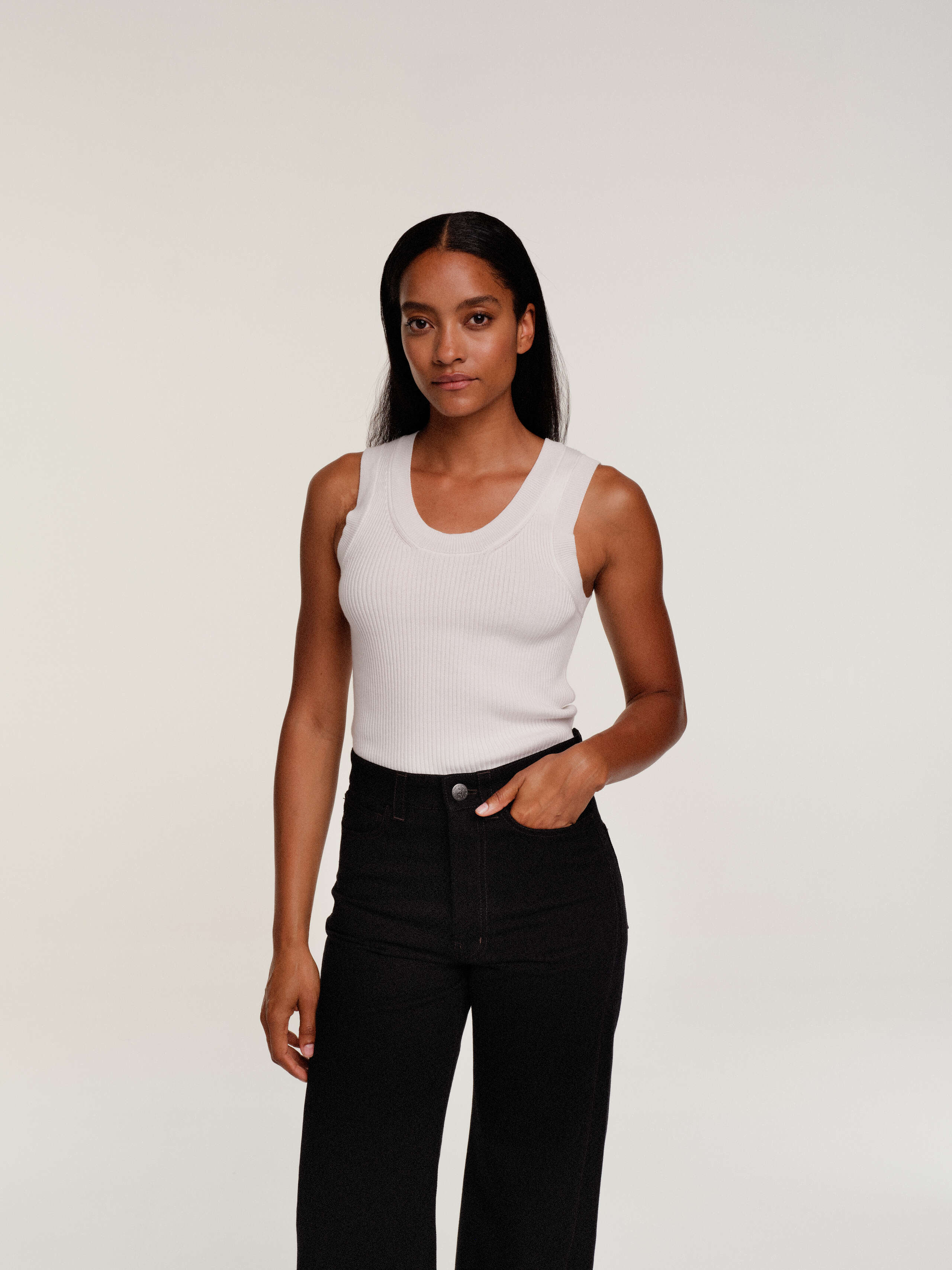 Black Sophie denim trousers