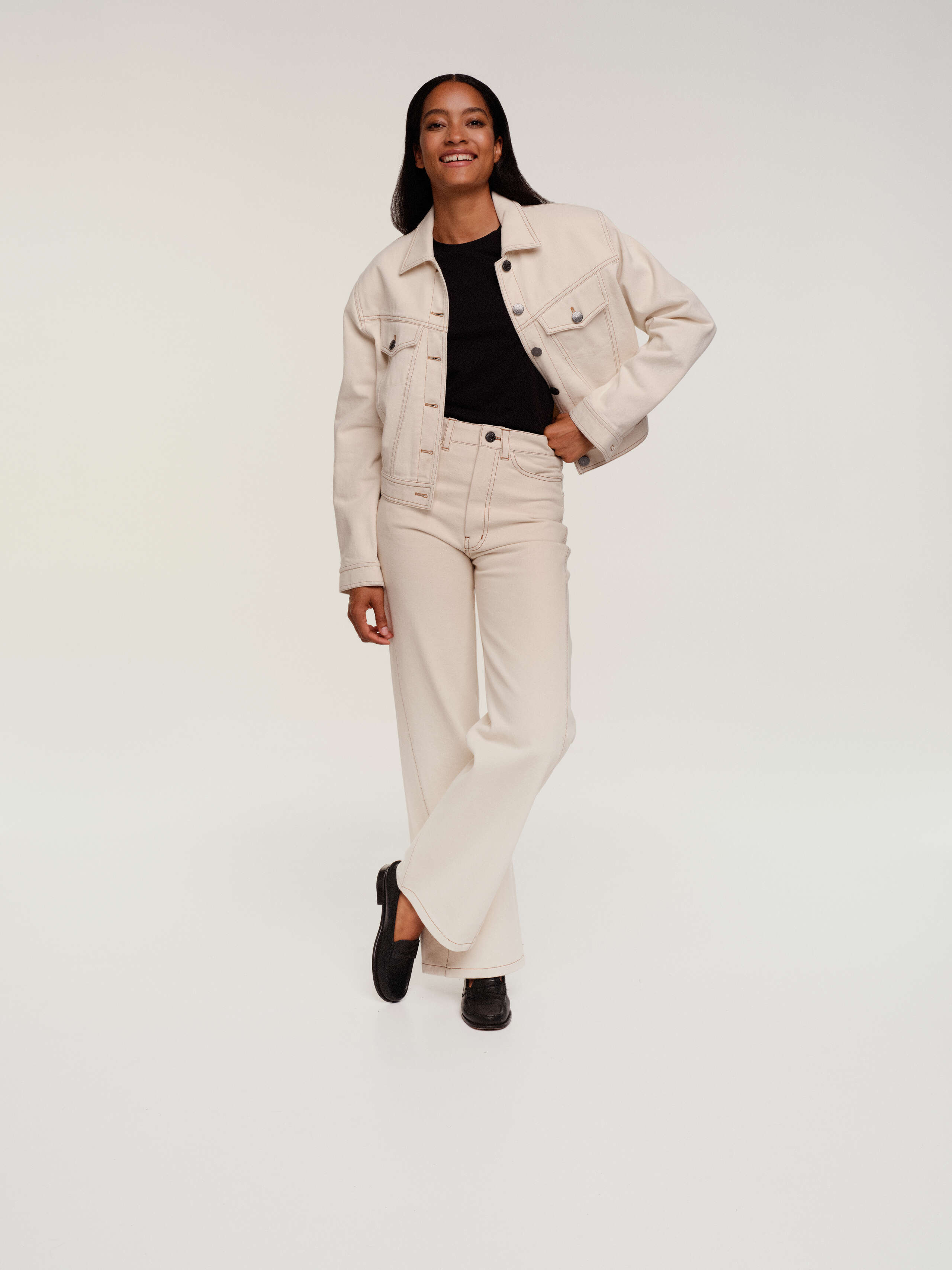Jill denim jacket Ecru