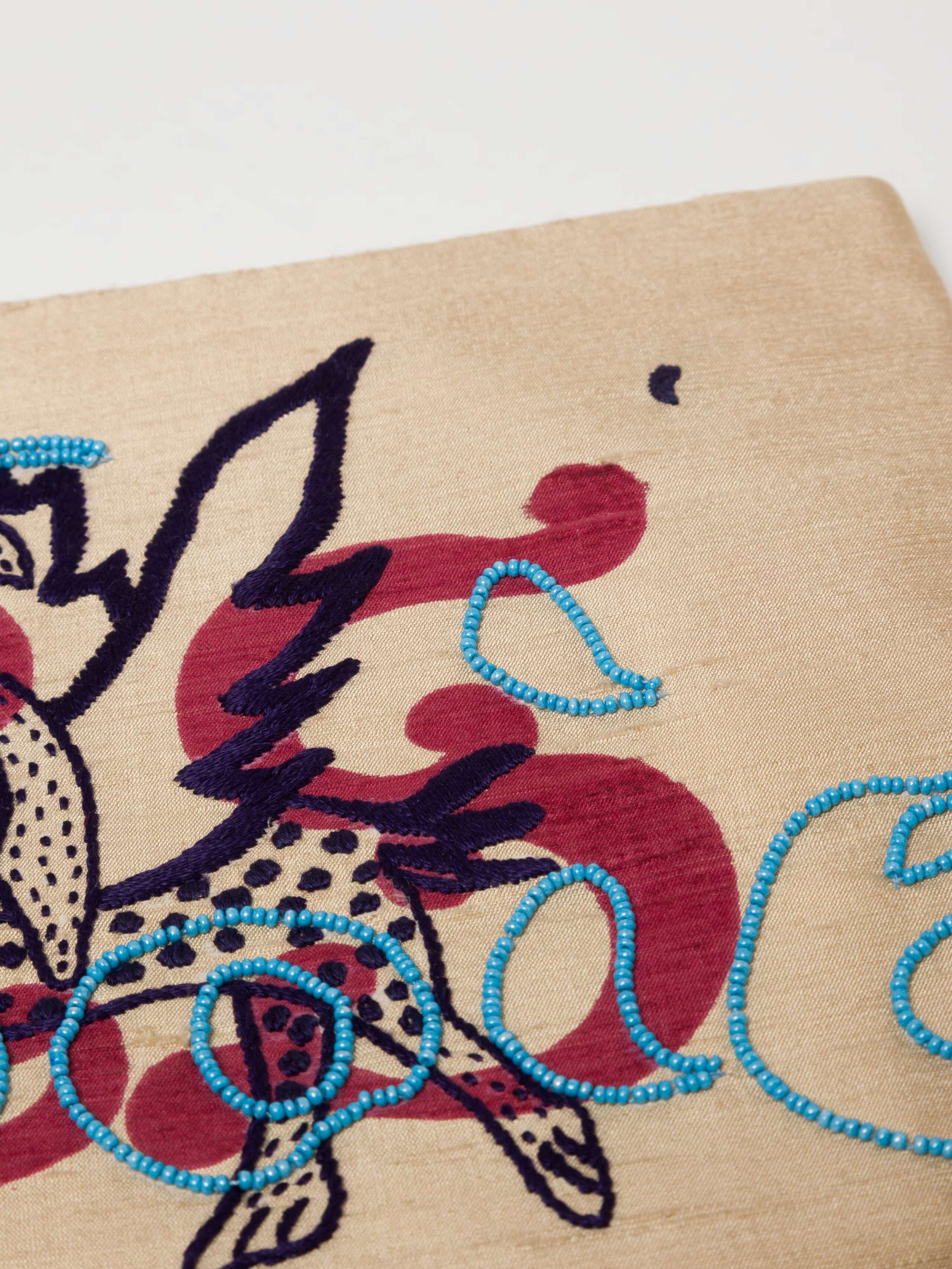ensoie elements pouch in gold linen detail