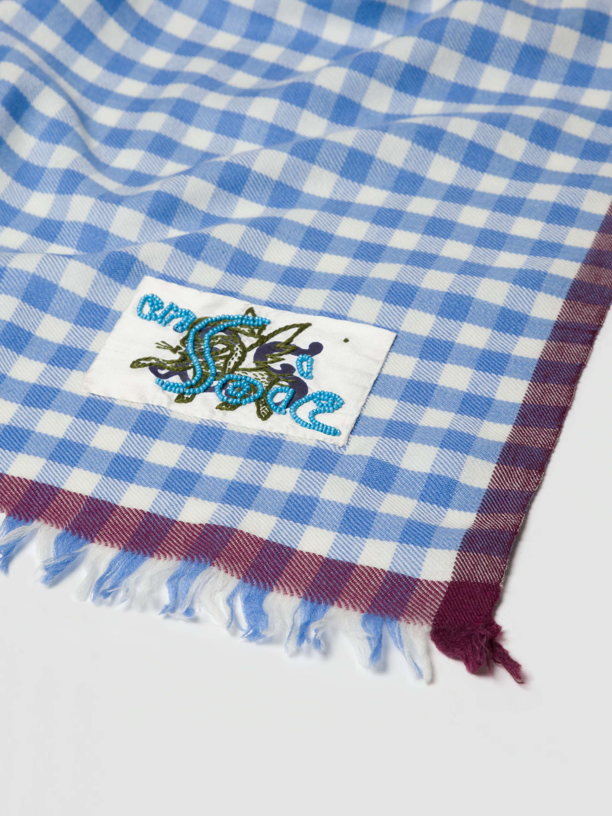 Lake blue vichy scarf