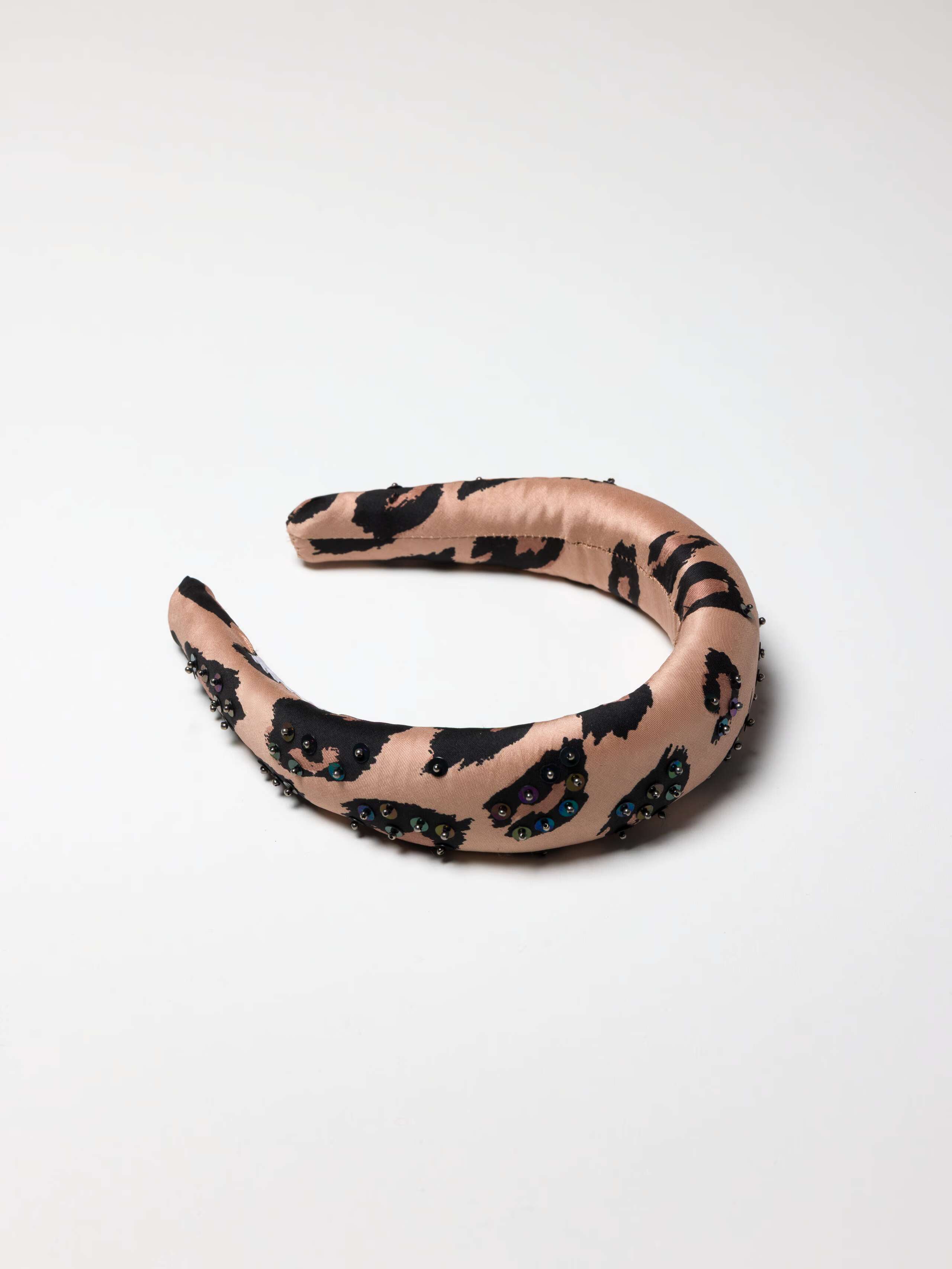 Hairband in Leo print with beads