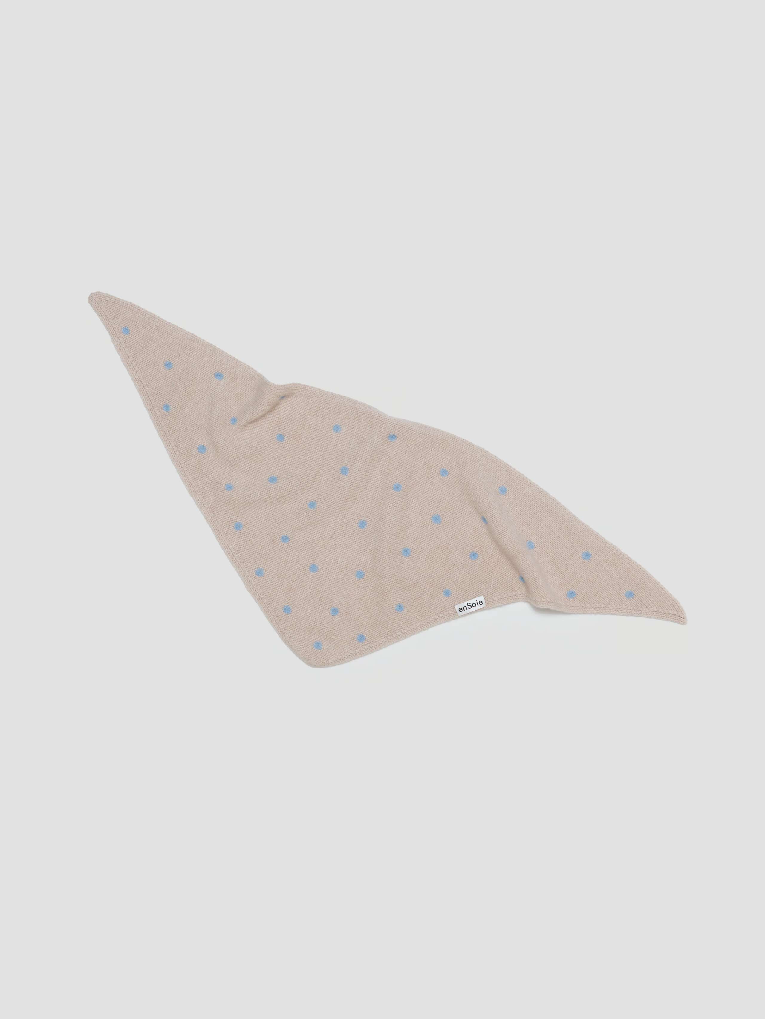 Lula scarf knitted with dots embroidered in beige