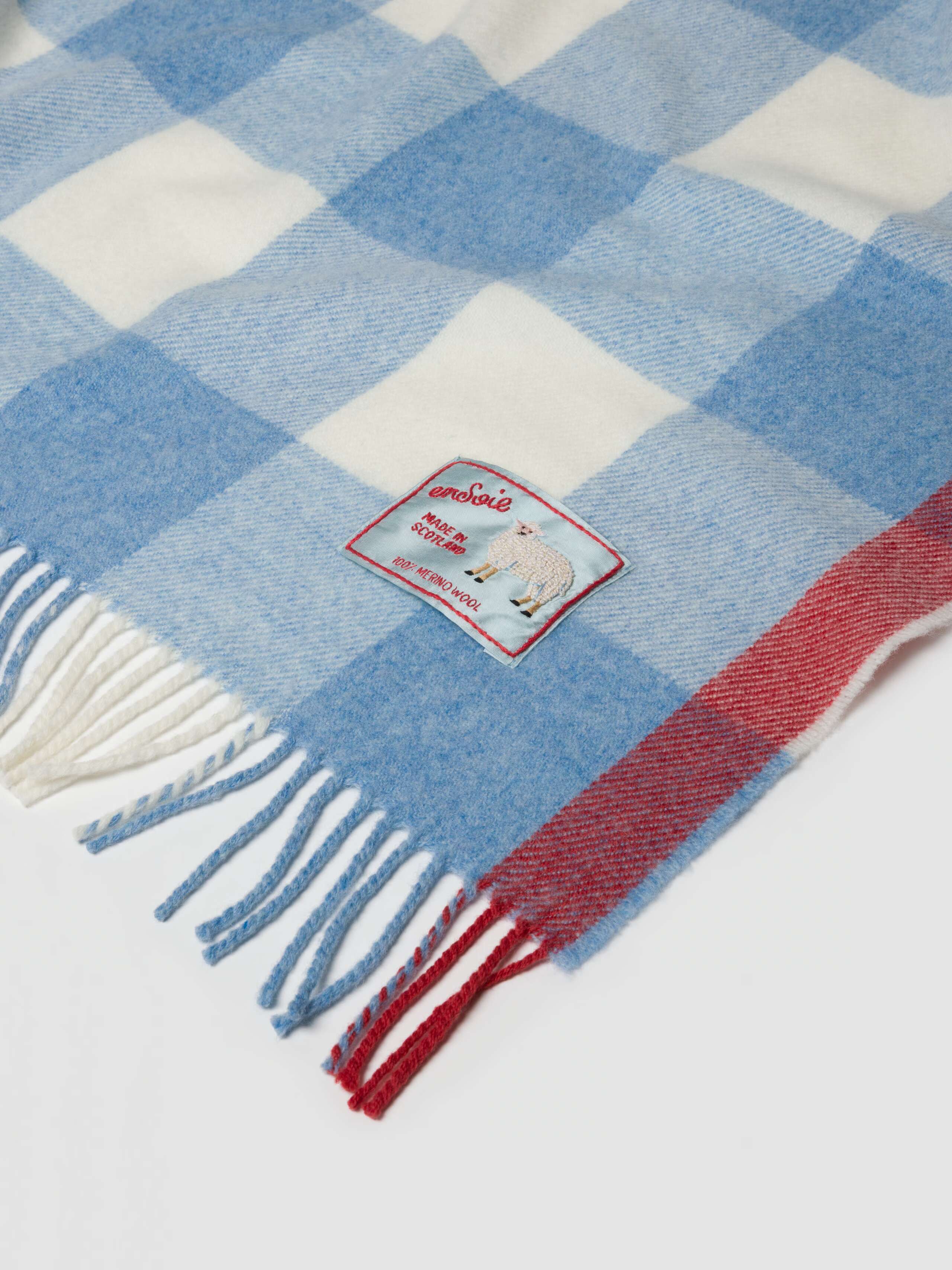 James Wool Blanket in lightblue vichy check