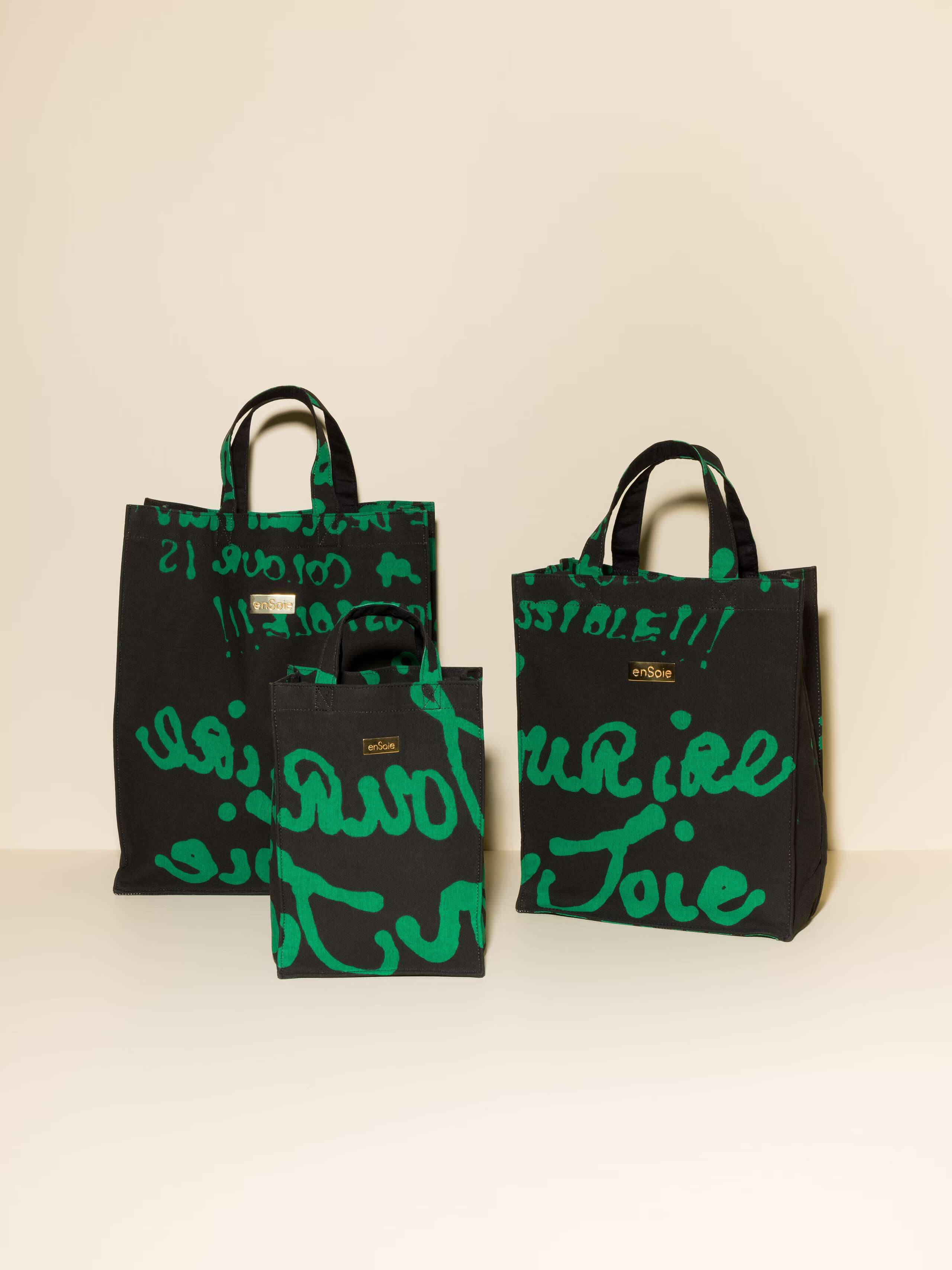 Cabas bag Proverb black green