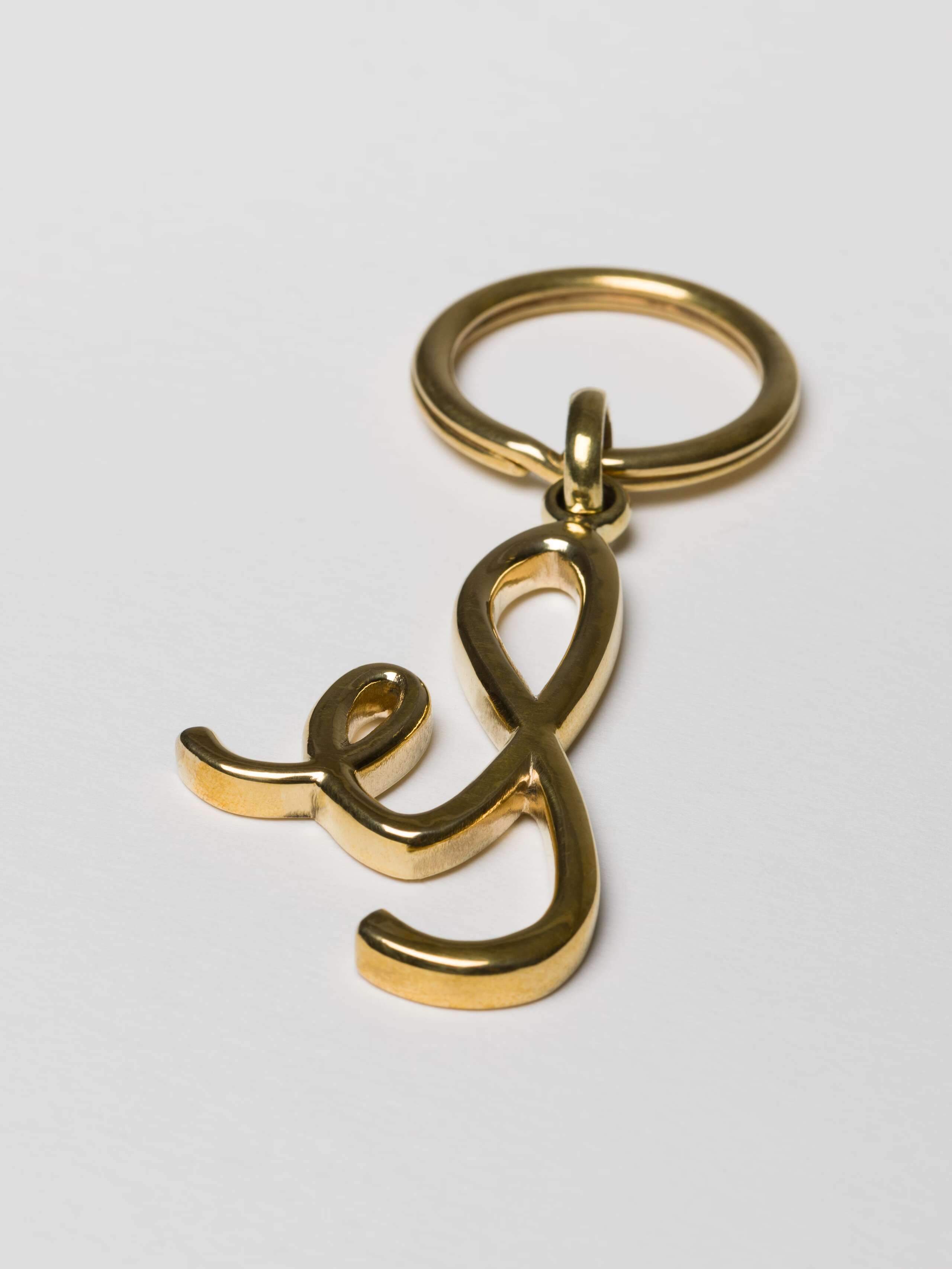 eS brass keychain
