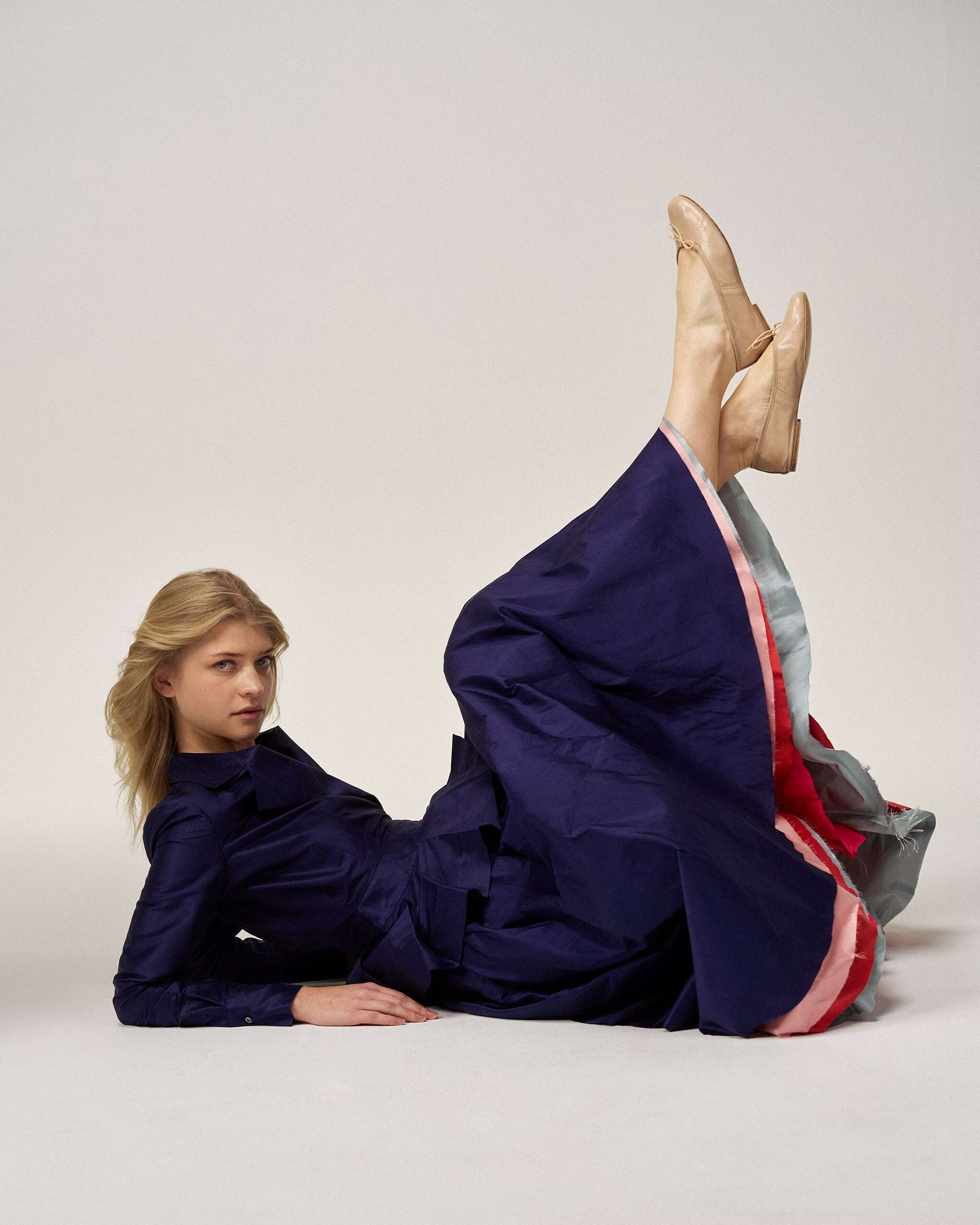 Picture of a women wearing silk skirts