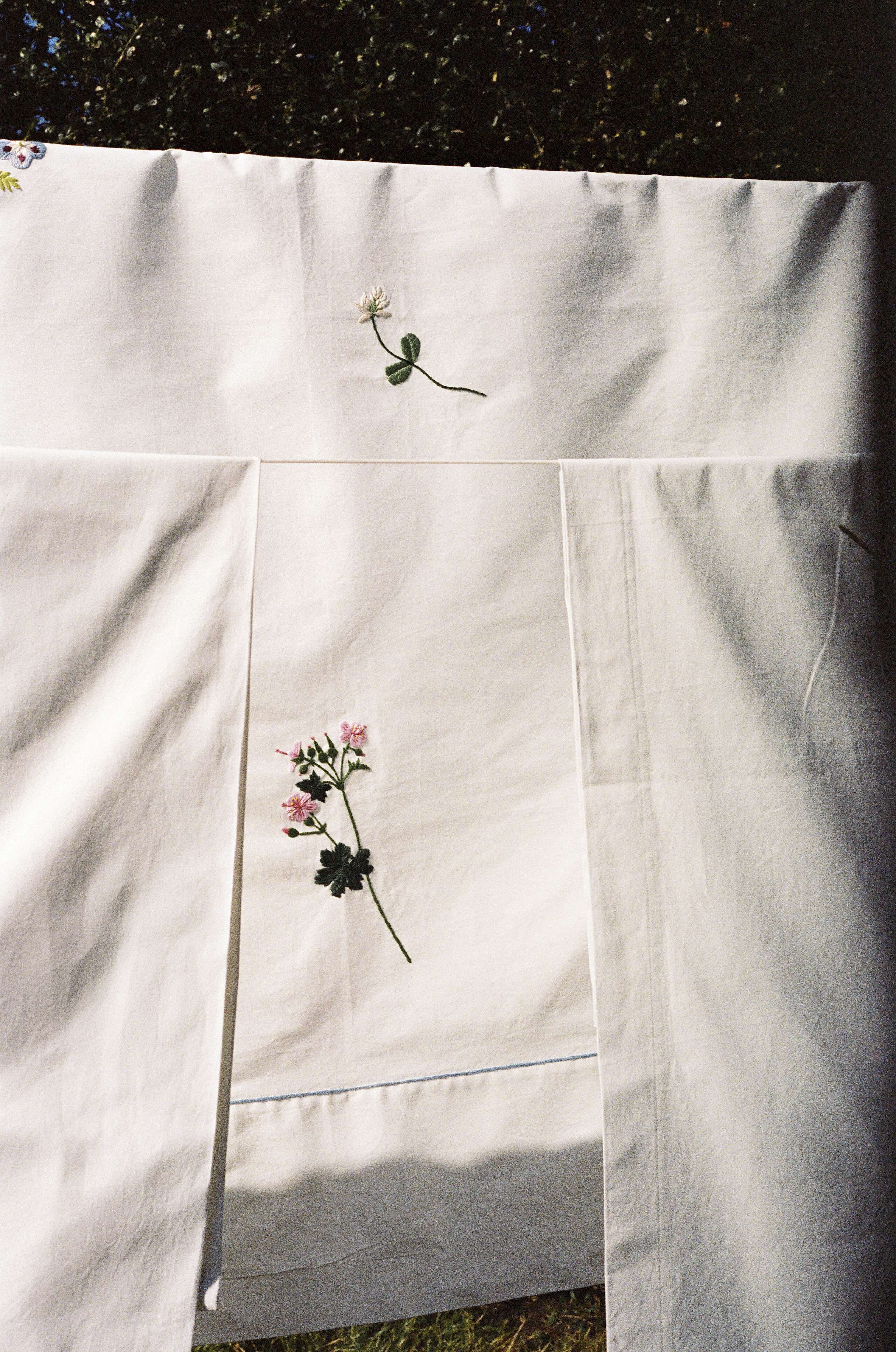 Picture of hand embroidered table linen
