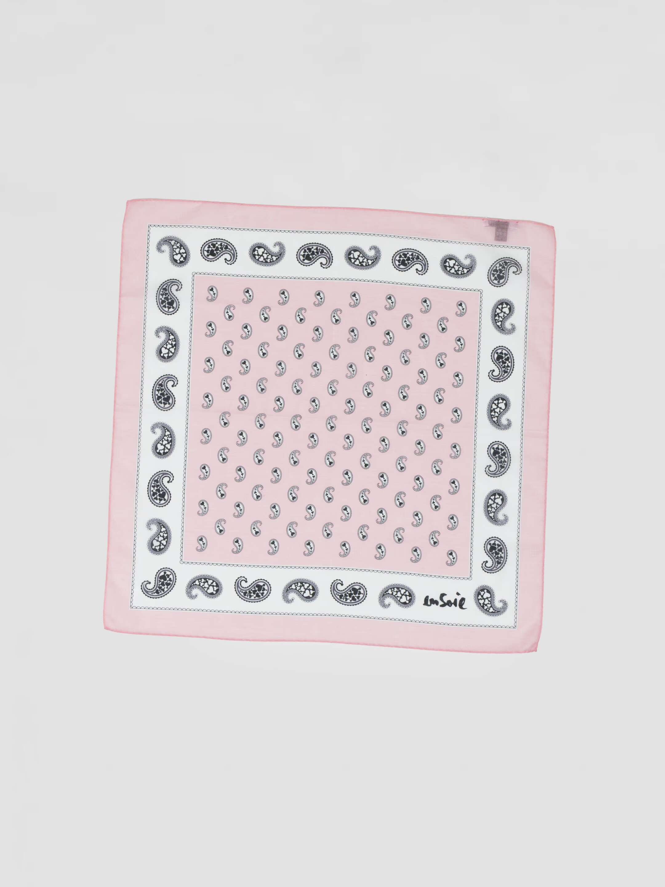 Paisley light cotton voile foulard in rose