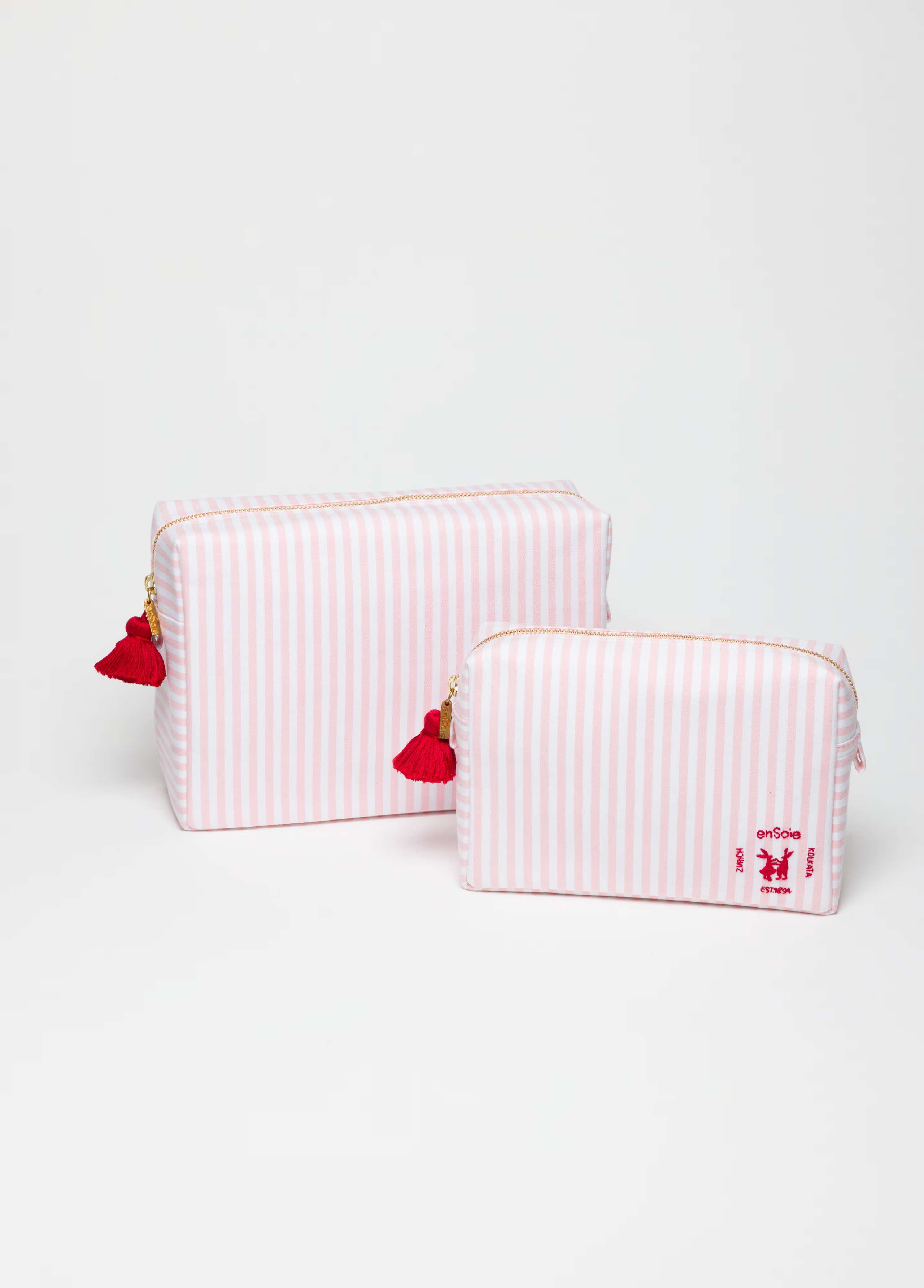 Tilda toiletry bag candy pink stripes