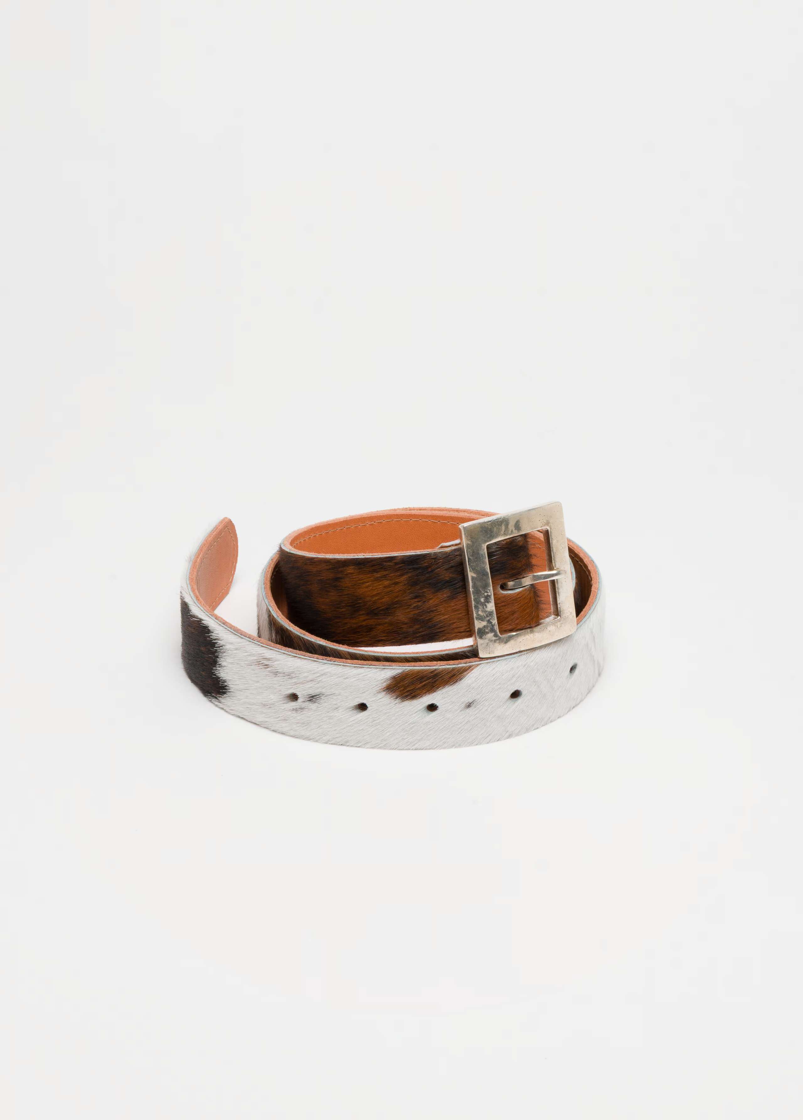 Heritage belt cowhide brass buckle